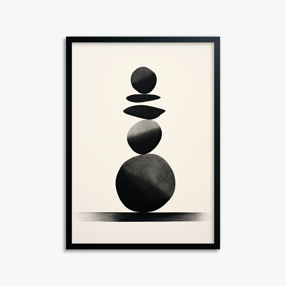 Zen Balance Stack, 50x70cm Framed Poster With Black Frame