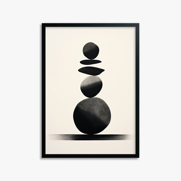 Zen Balance Stack, 50x70cm Framed Poster With Black Frame