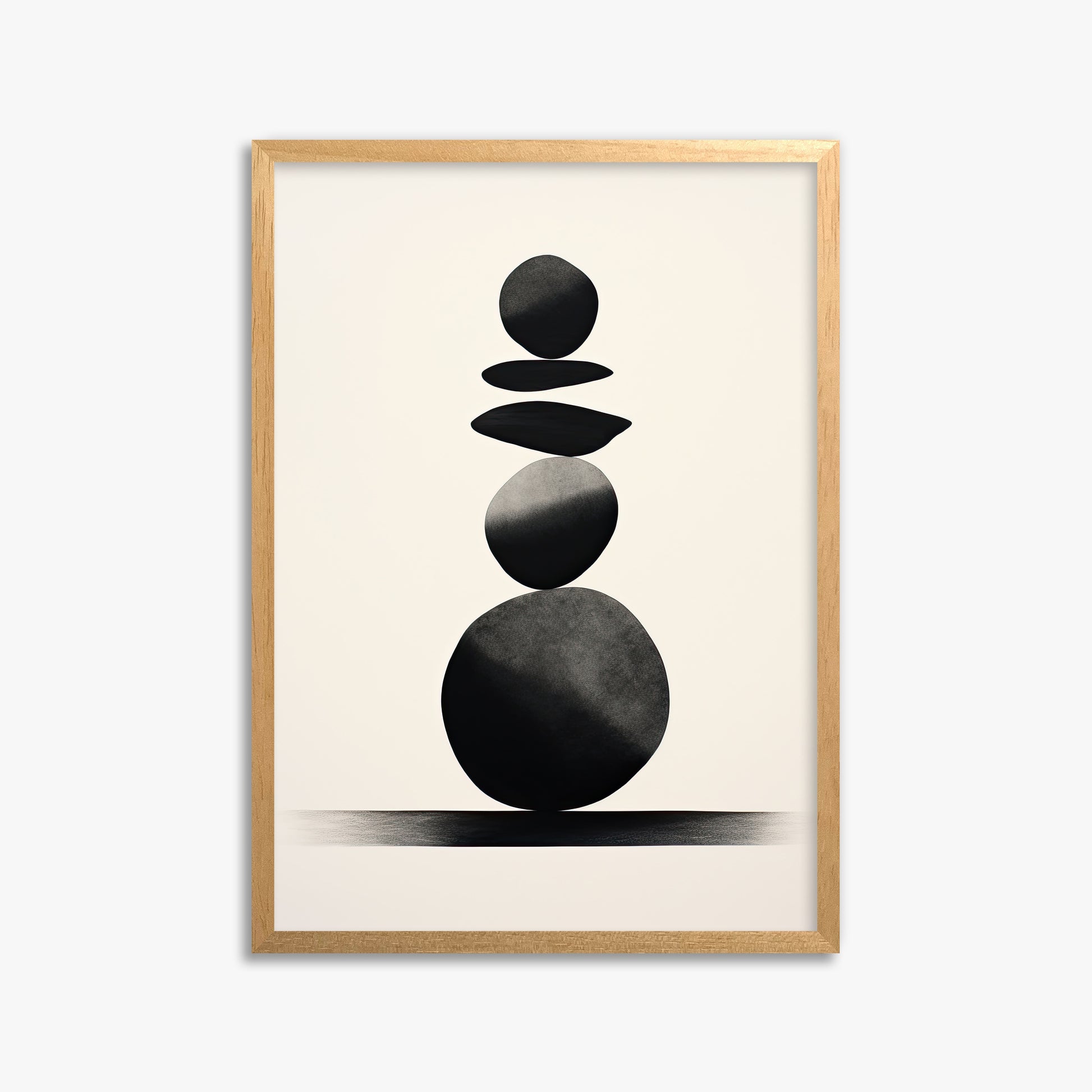 Zen Balance Stack, 50x70cm Framed Poster With Oak Frame