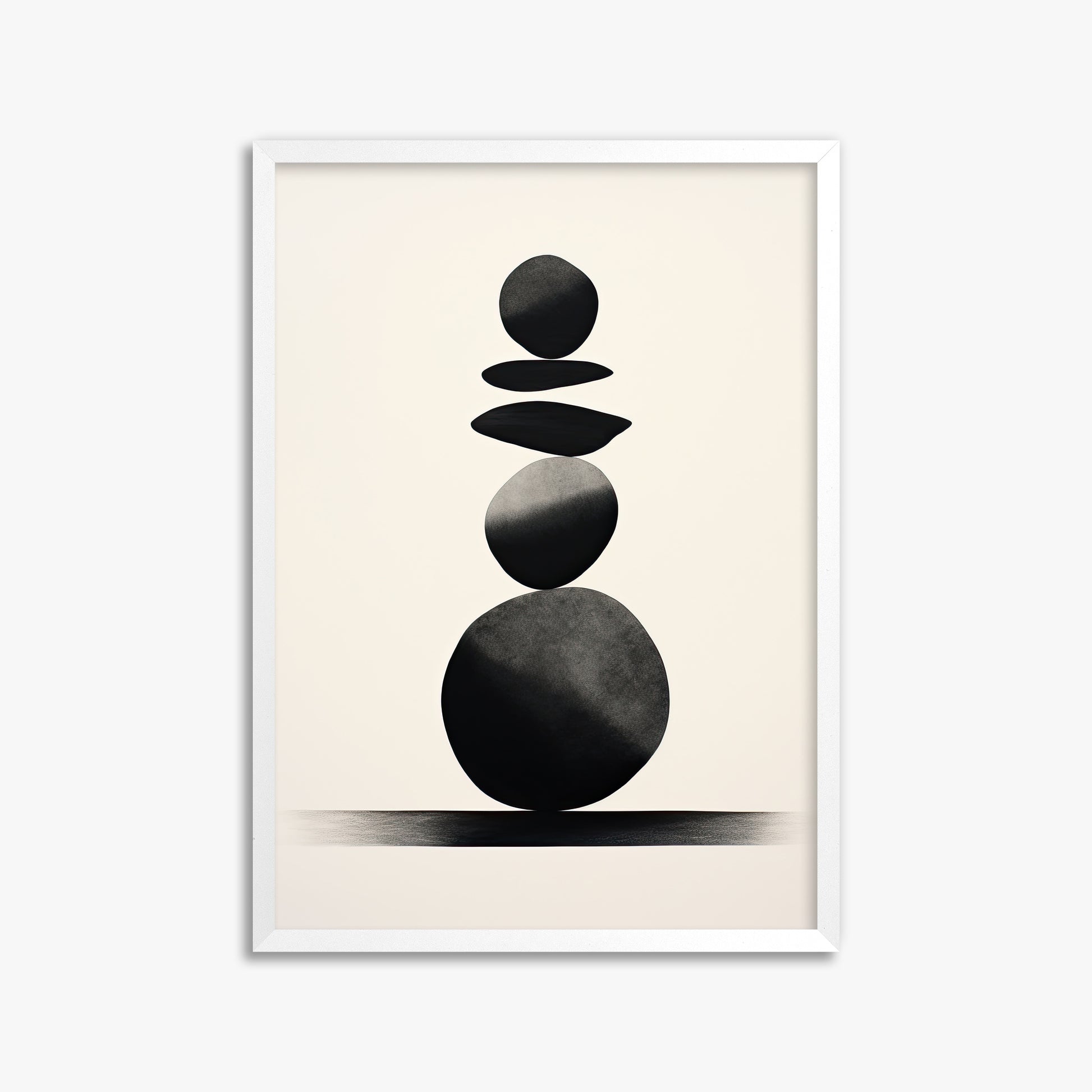 Zen Balance Stack, 50x70cm Framed Poster With White Frame