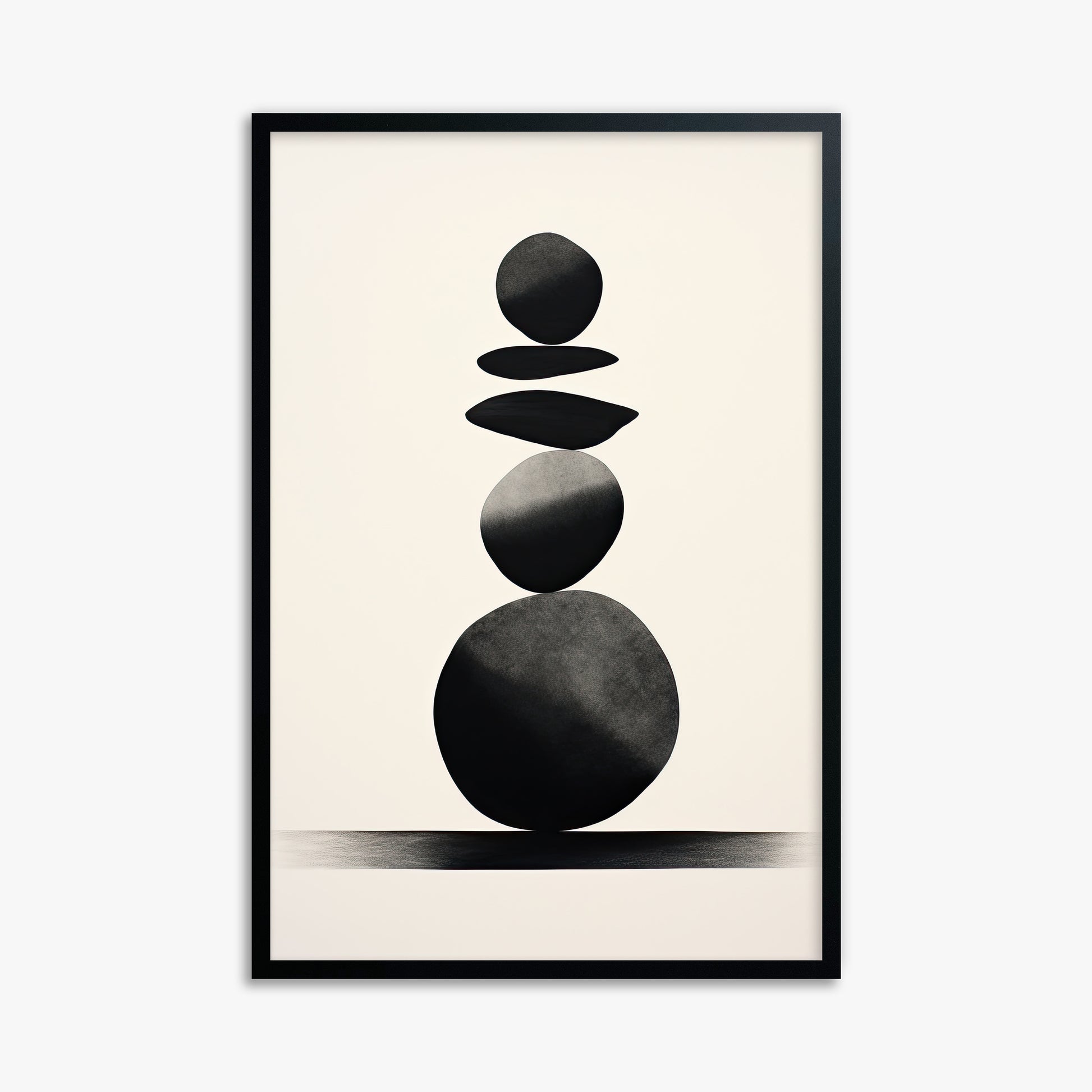 Zen Balance Stack, 61x91cm Framed Poster With Black Frame