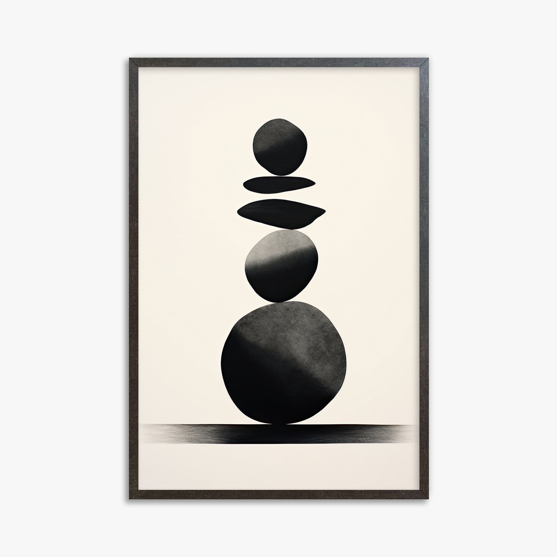 Zen Balance Stack, 61x91cm Framed Poster With Espresso Frame