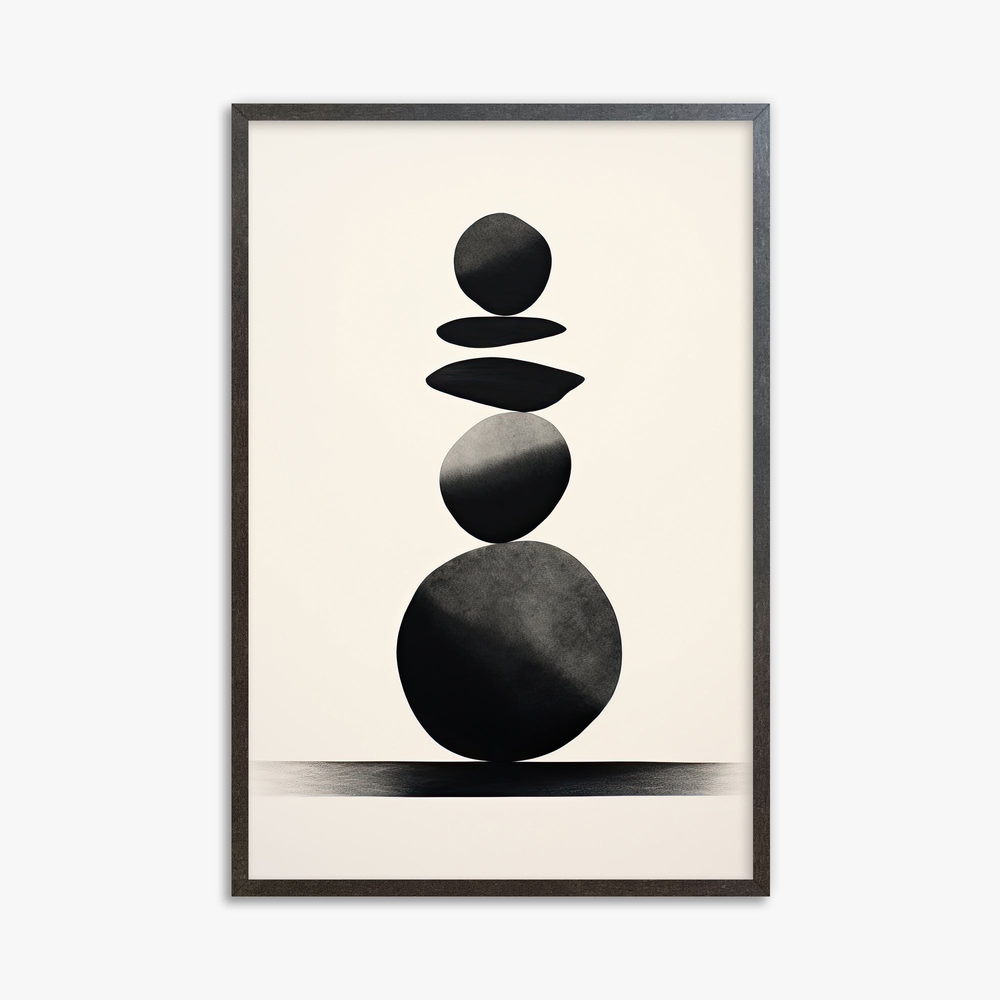 Zen Balance Stack, 61x91cm Framed Poster With Espresso Frame
