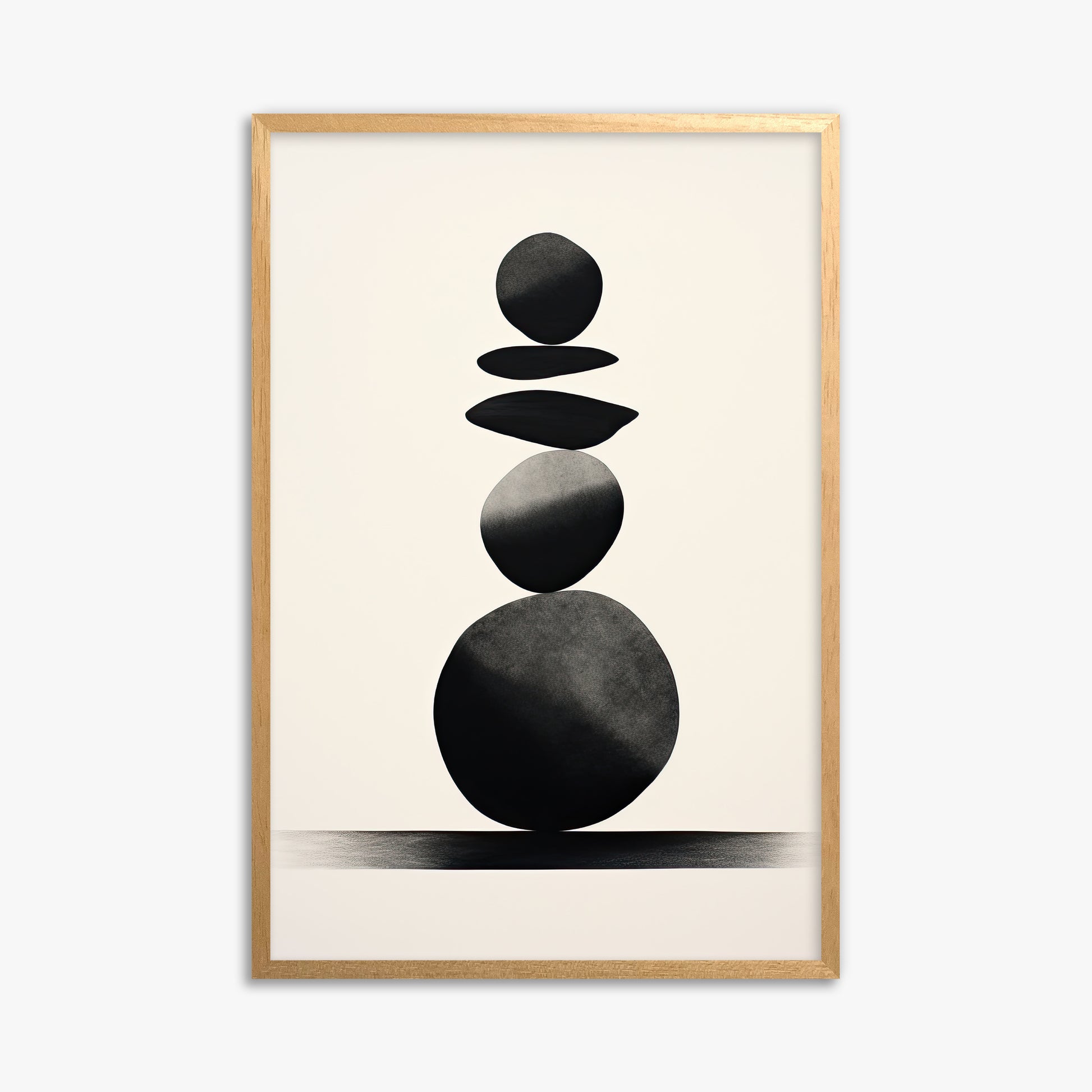 Zen Balance Stack, 61x91cm Framed Poster With Oak Frame