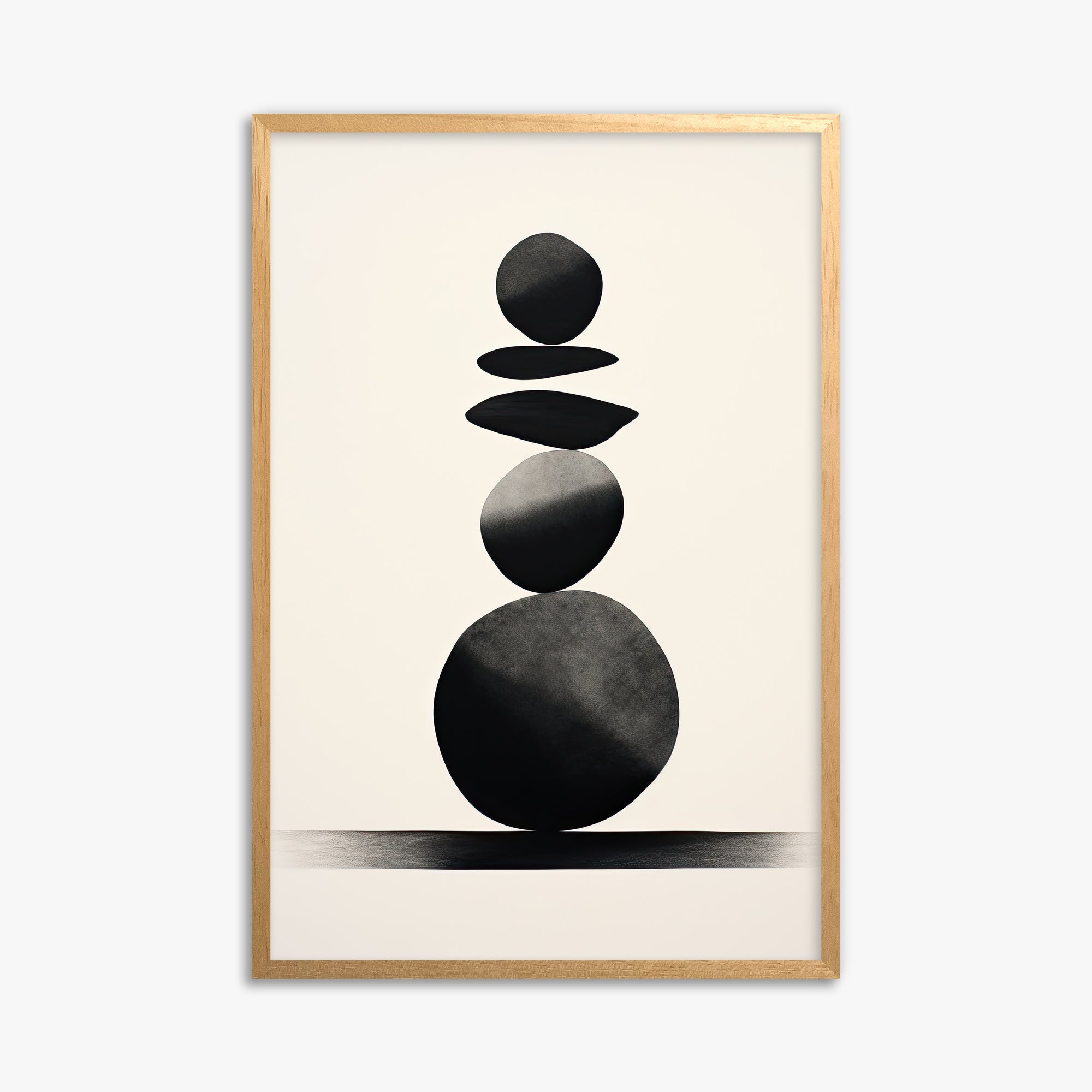 Zen Balance Stack, 61x91cm Framed Poster With Oak Frame