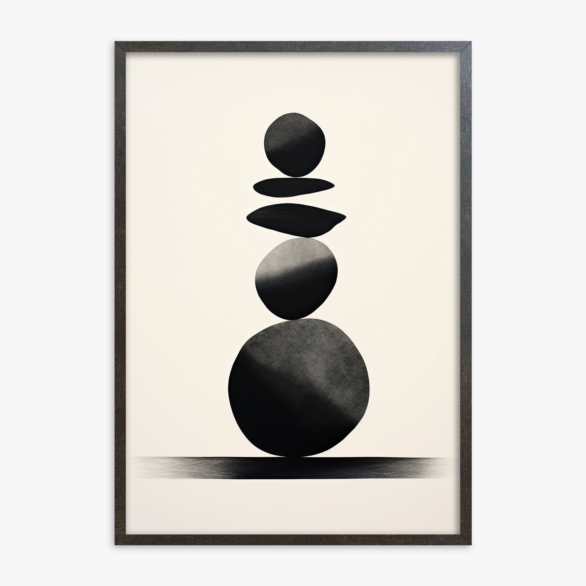 Zen Balance Stack, 70x100cm Framed Poster With Espresso Frame