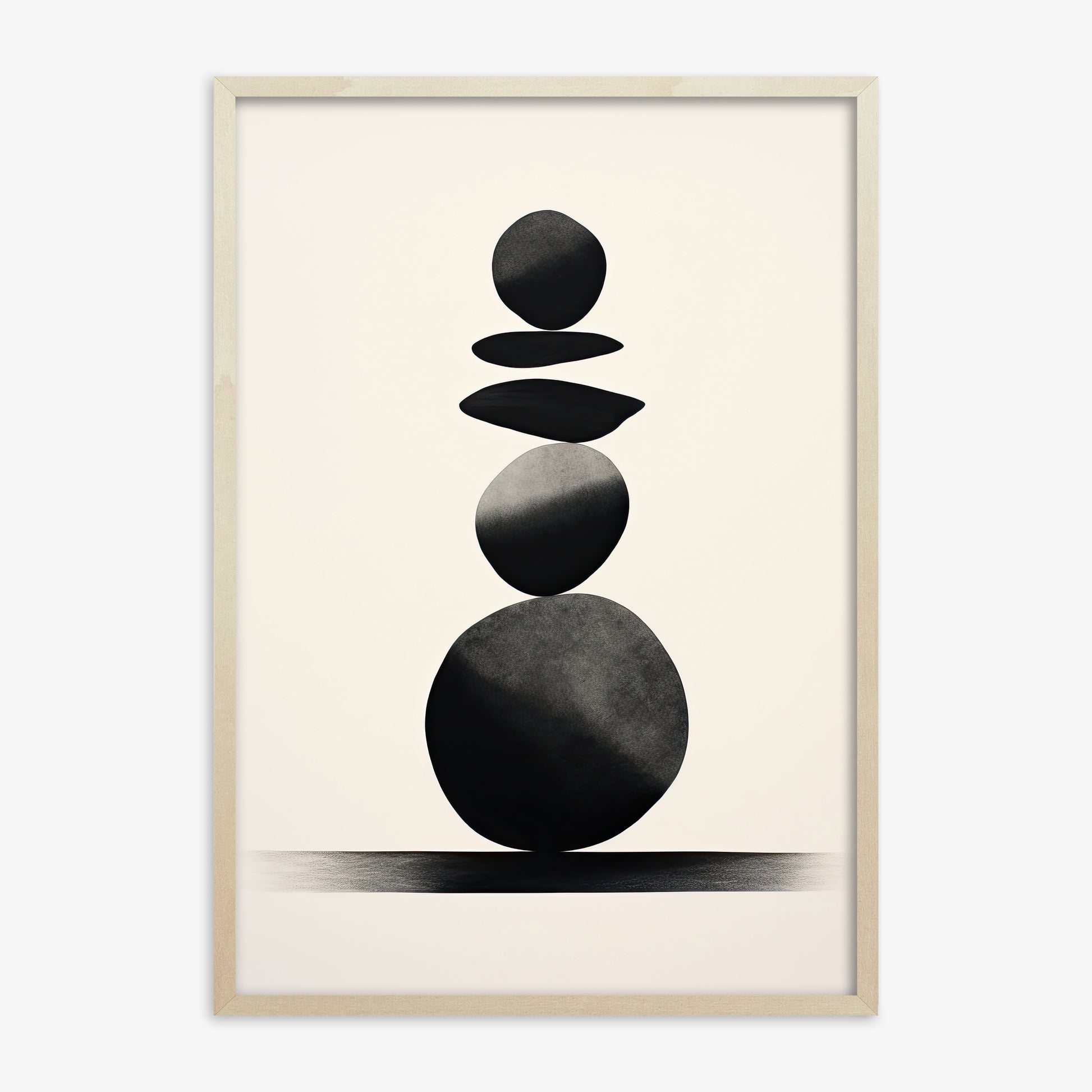 Zen Balance Stack, 70x100cm Framed Poster With Lime Wood Frame