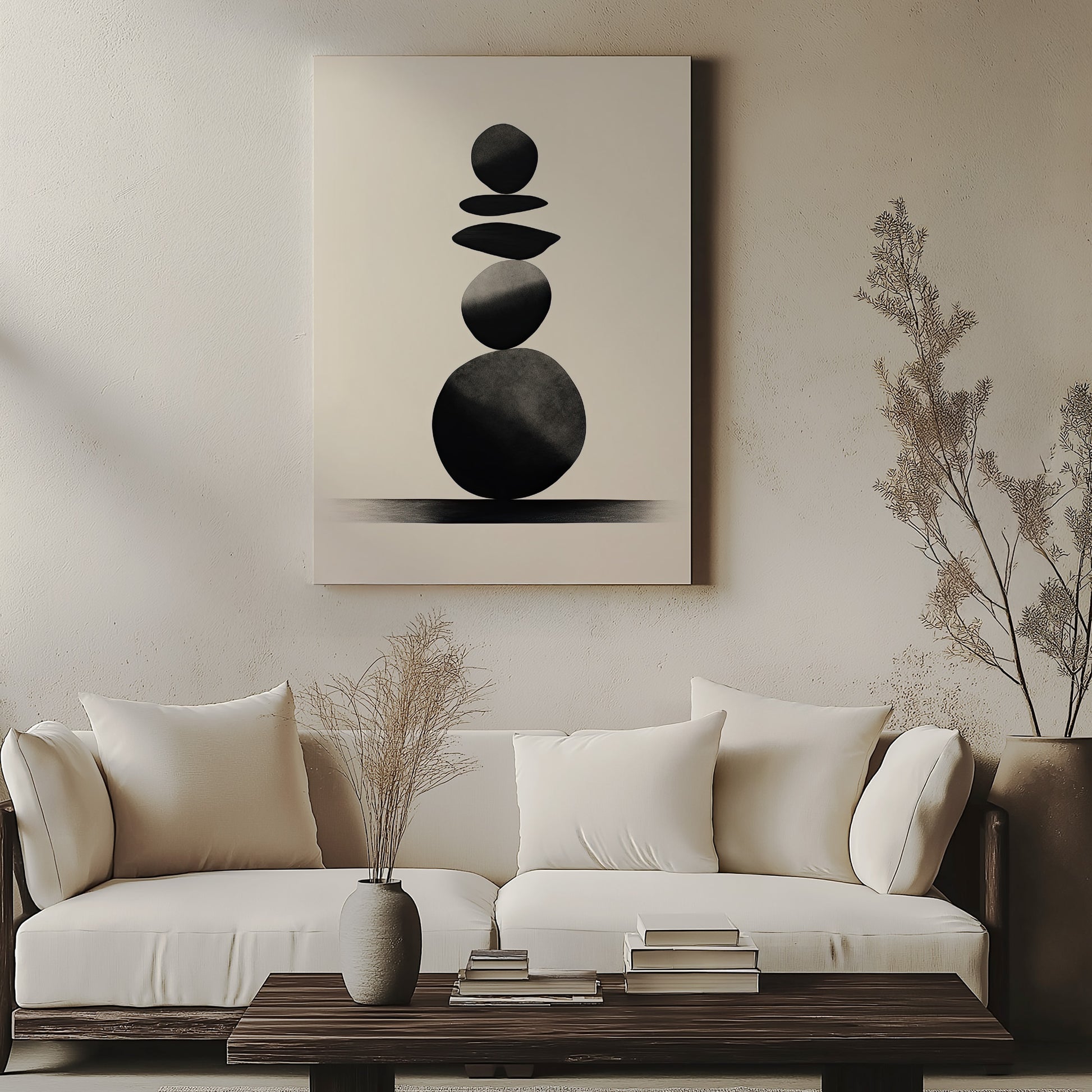 Design Concept No. 57 for Zen Balance Stack Modern Satin Canvas Poster Art