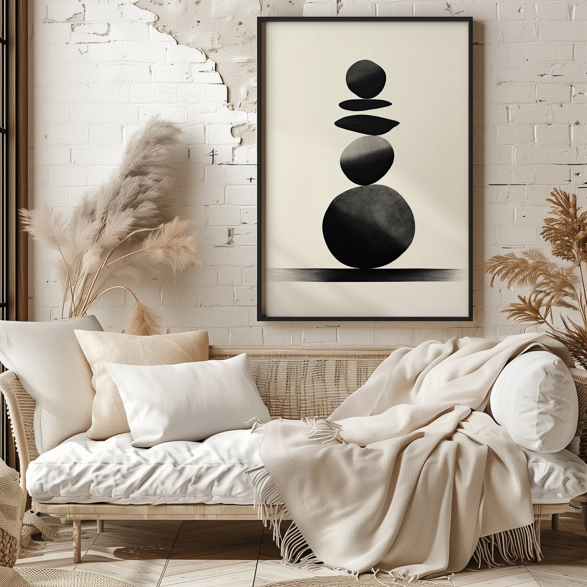 Zen Balance Stack, Poster Art Framed Prints|Japandi.Art