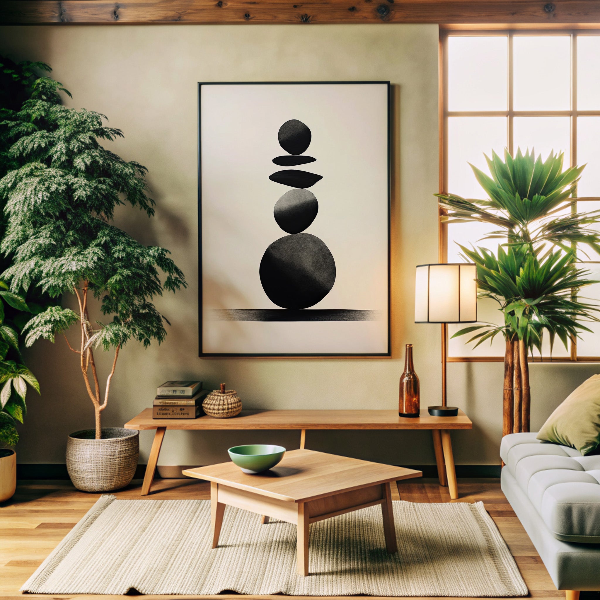 Zen Balance Stack | Minimalist Abstract Poster | Japandi.Art