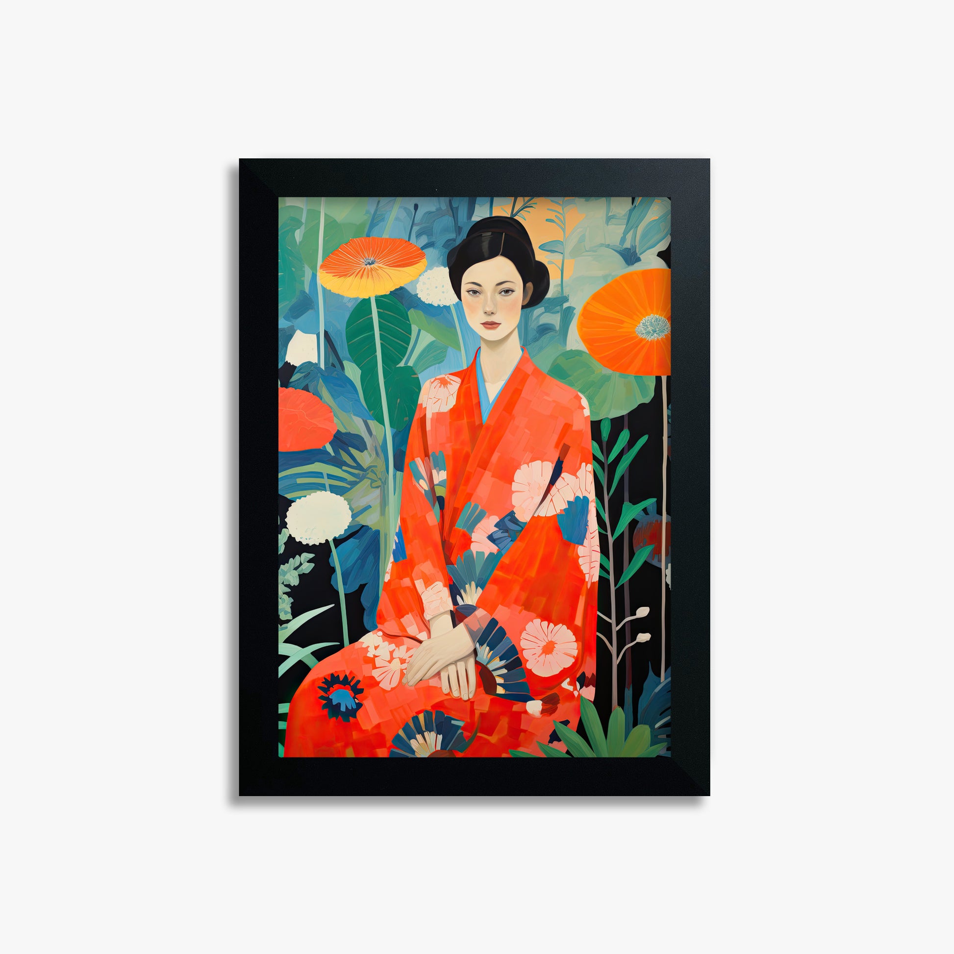Poppy Garden Serenity, 21x30cm Framed Poster With Black Frame