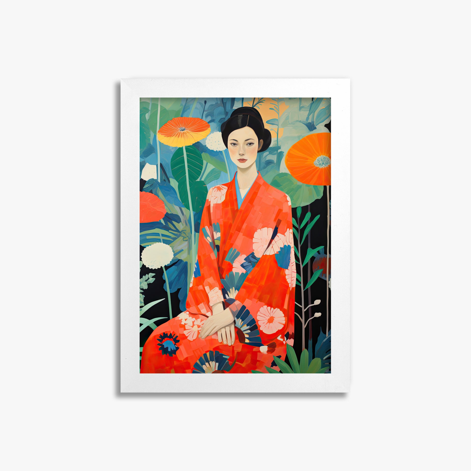 Poppy Garden Serenity, 21x30cm Framed Poster With White Frame