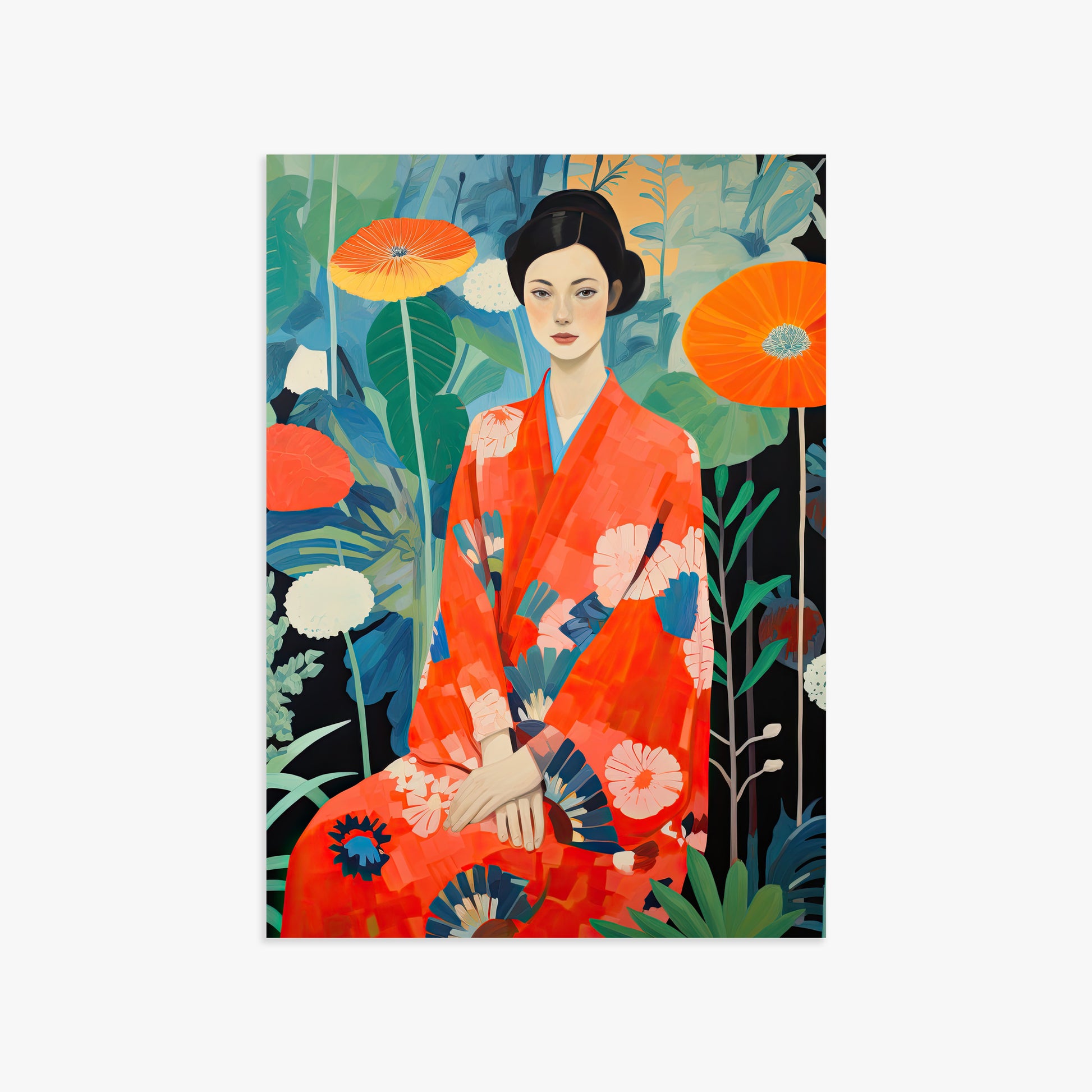 Poppy Garden Serenity, 50x70cm Poster Unframed