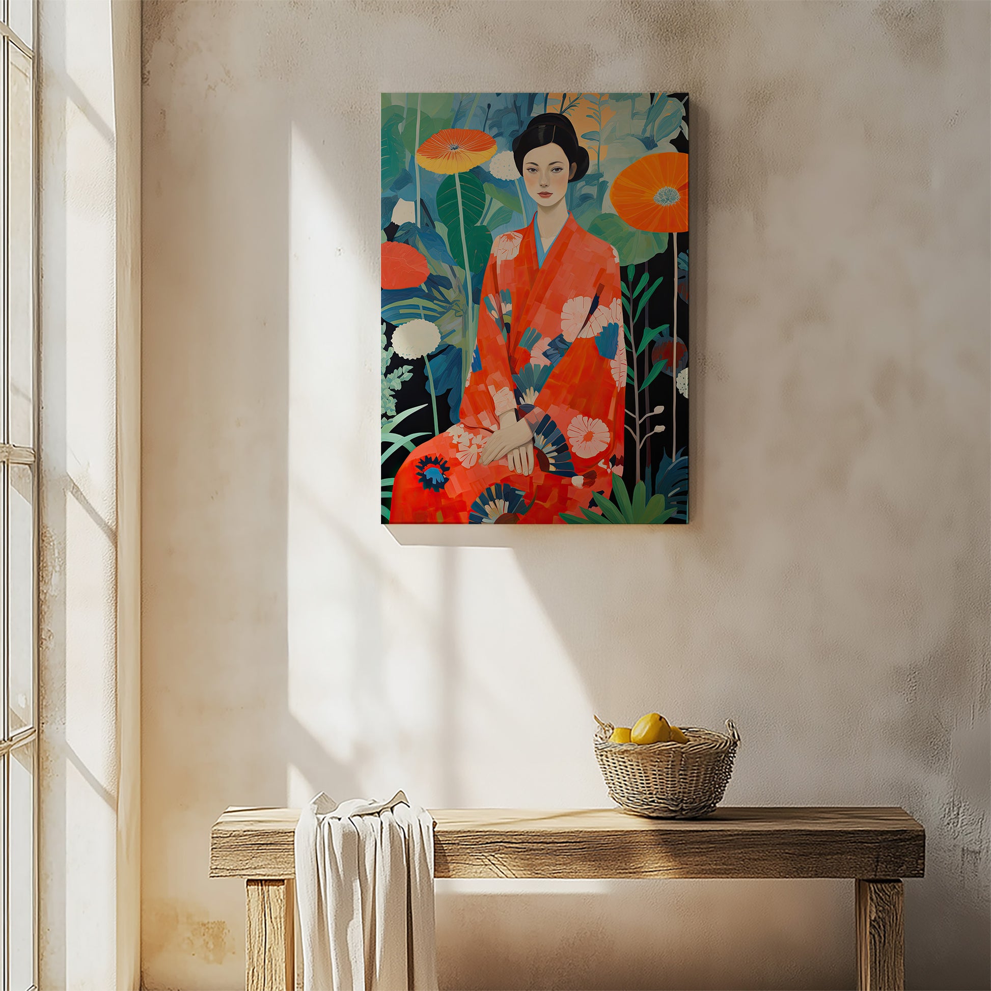 Design Concept No. 54 for Poppy Garden Serenity Modern Satin Canvas Poster Art