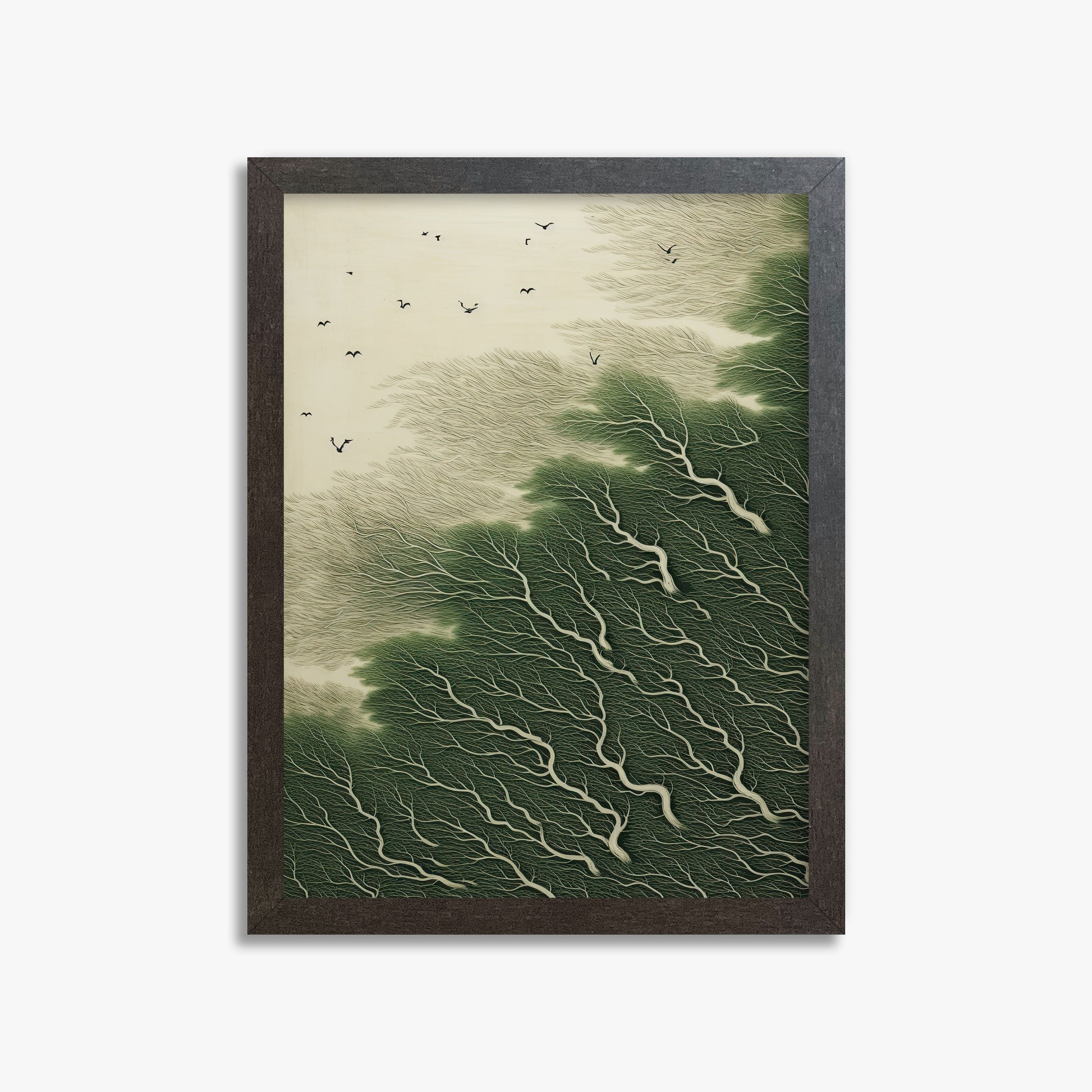 Whispering Pines, 30x40cm Framed Poster With Espresso Frame