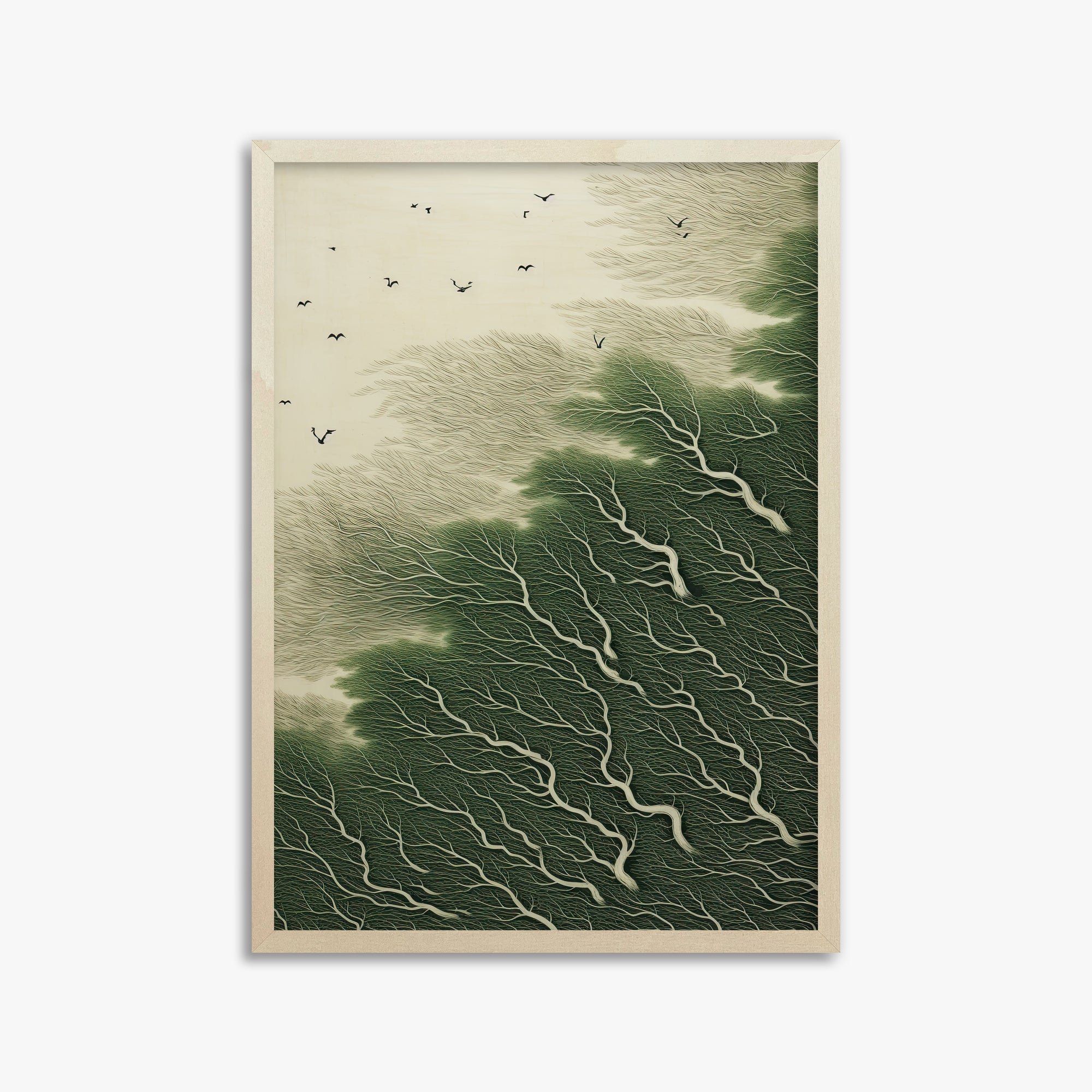 Whispering Pines, 50x70cm Framed Poster With Lime Wood Frame