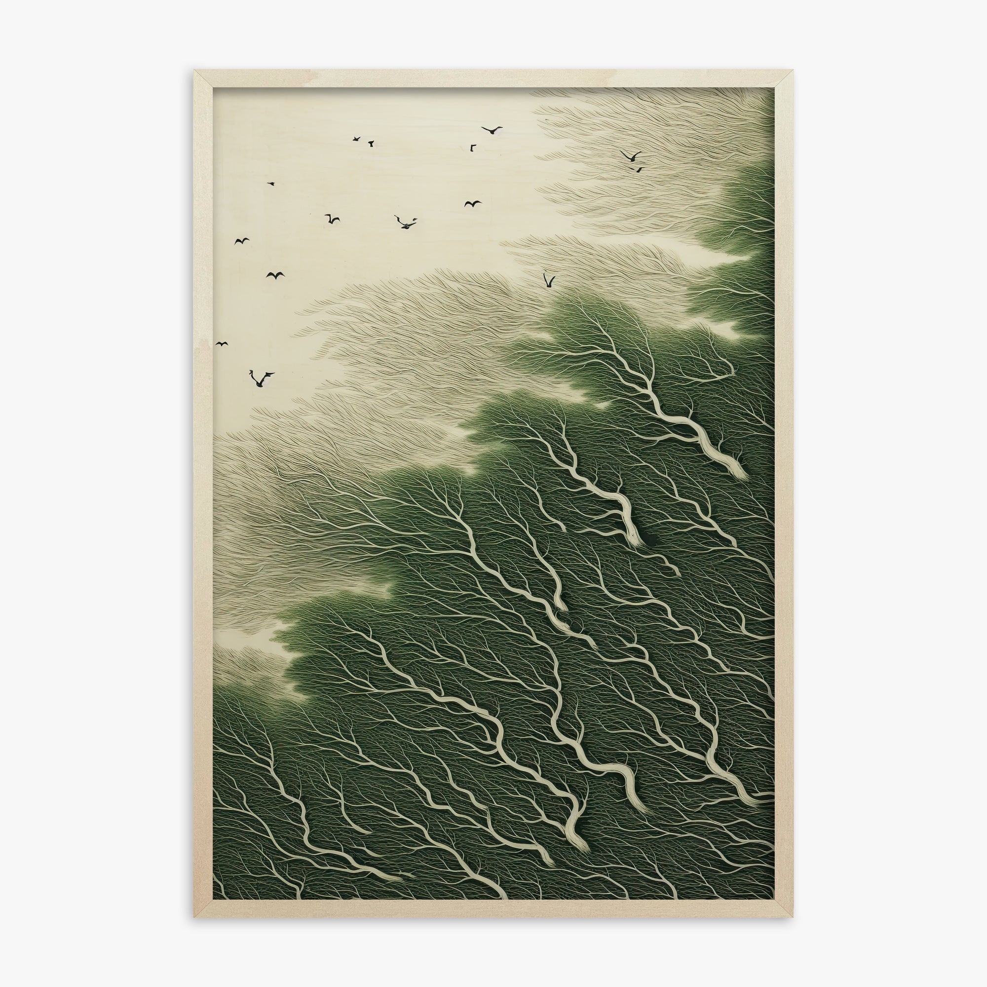 Whispering Pines, 70x100cm Framed Poster With Lime Wood Frame