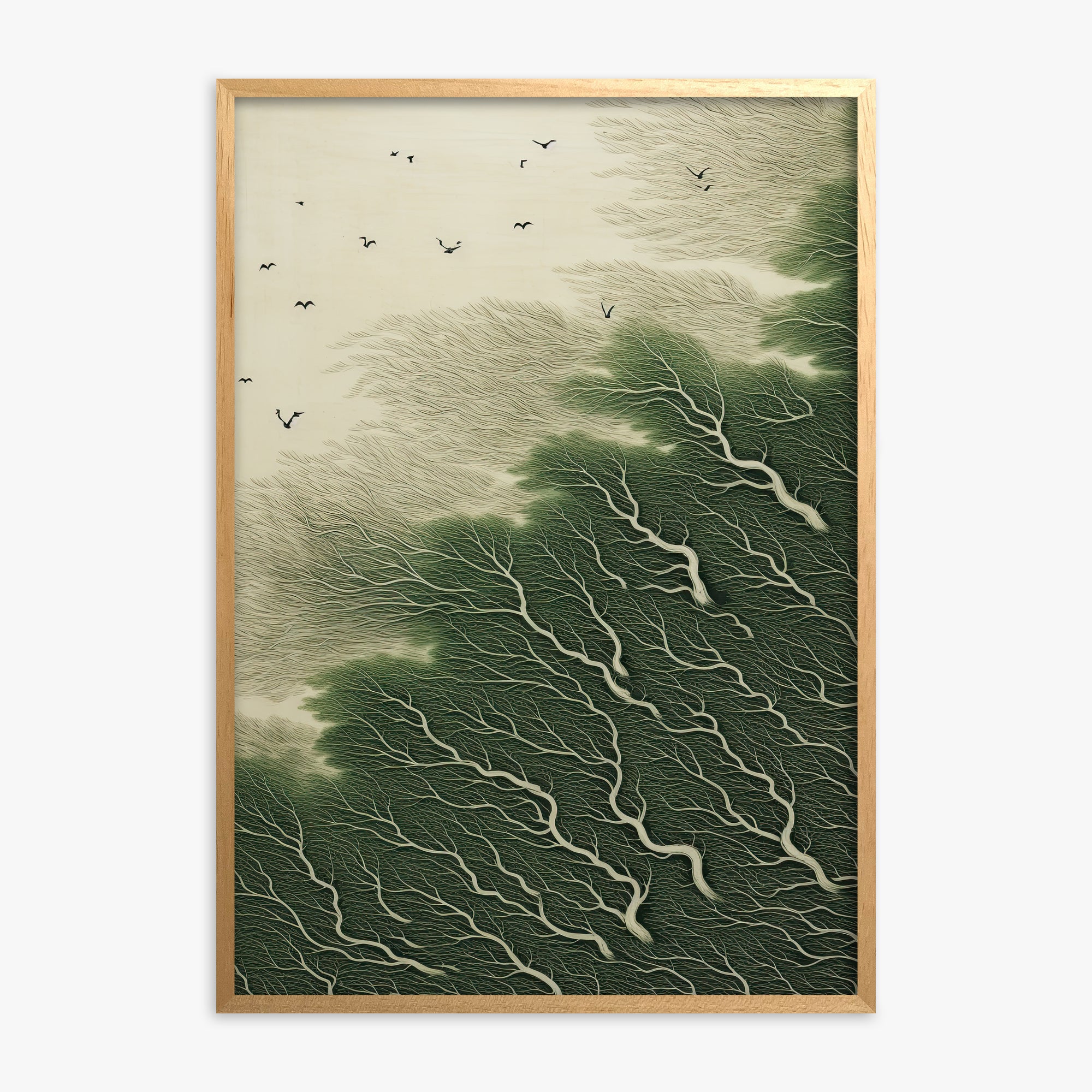Whispering Pines, Oak Framed Poster With Oak Frame