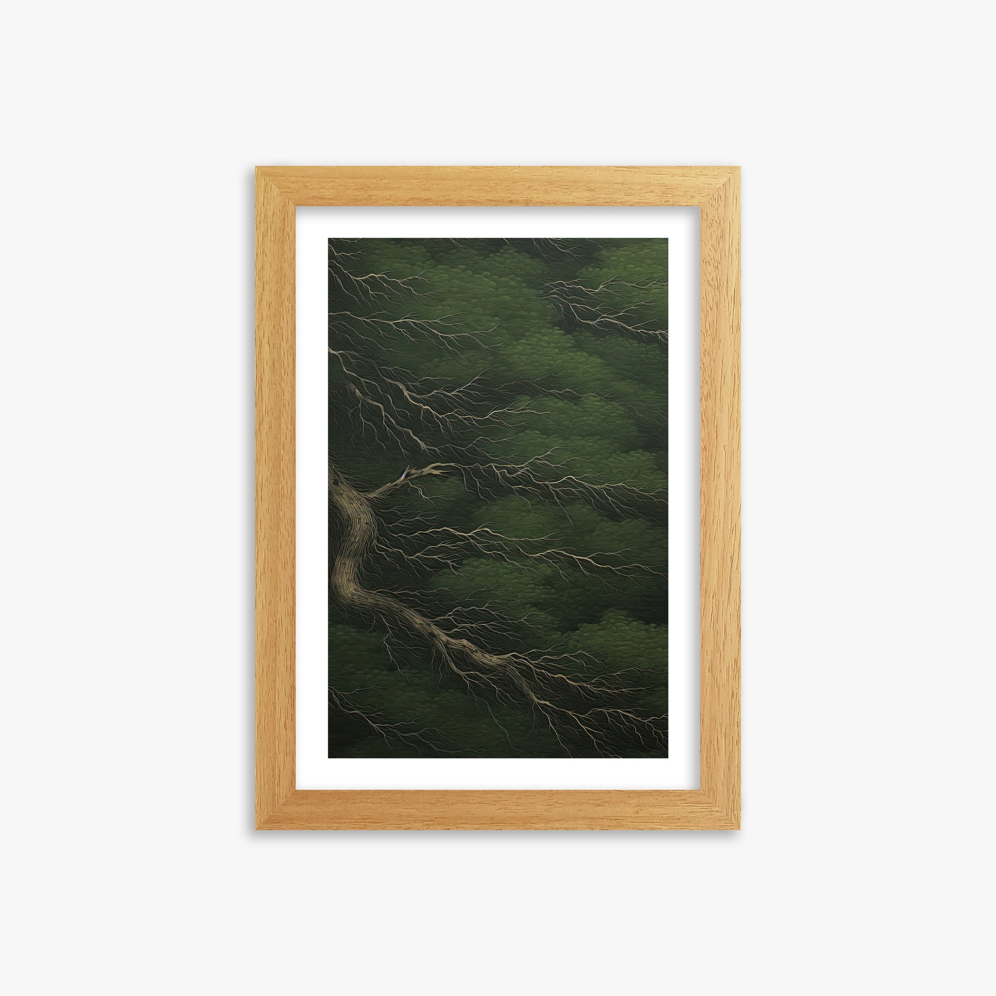 Emerald Canopy, 21x30cm Framed Poster With Oak Frame White Margin