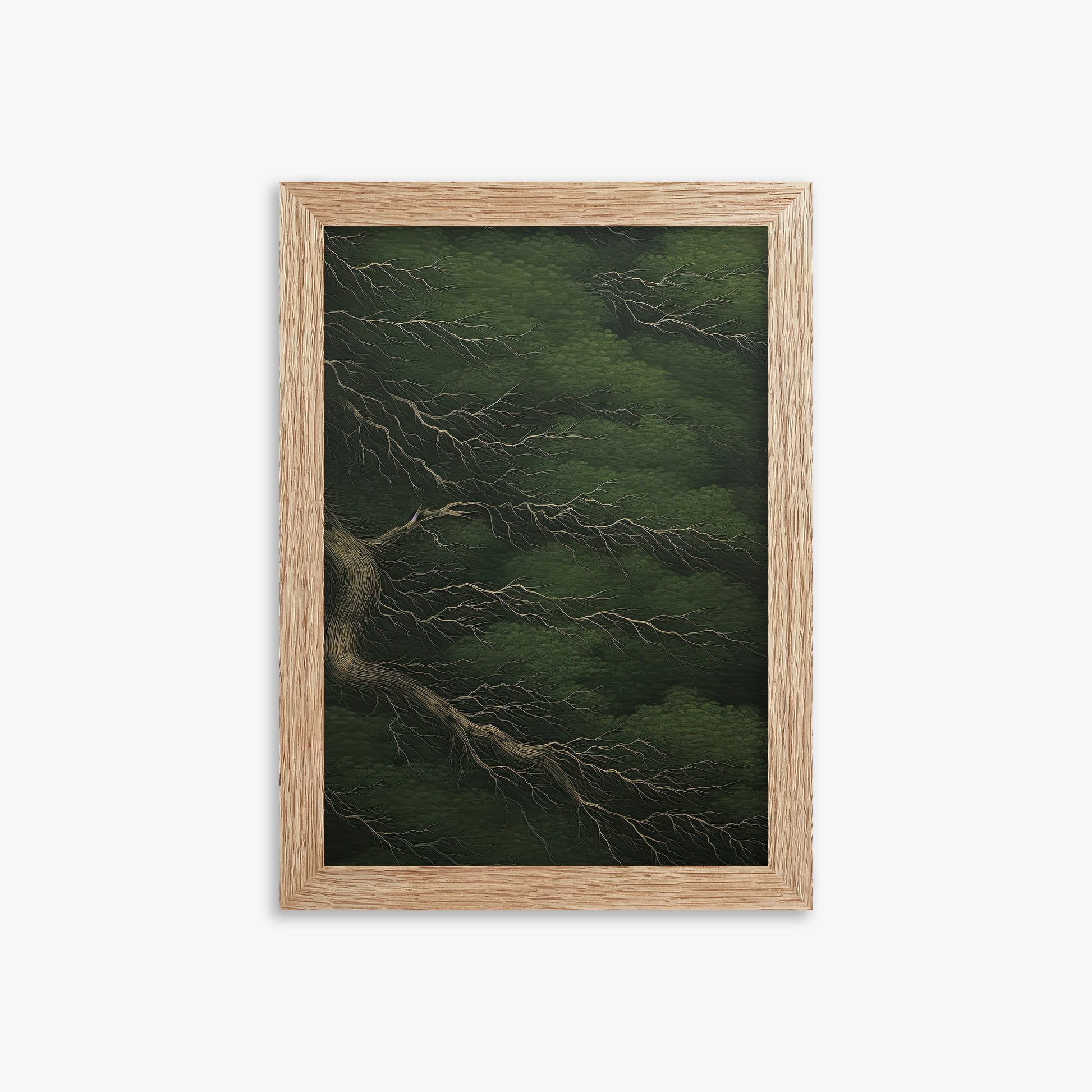 Emerald Canopy, 21x30cm Framed Poster With Raw Oak Frame