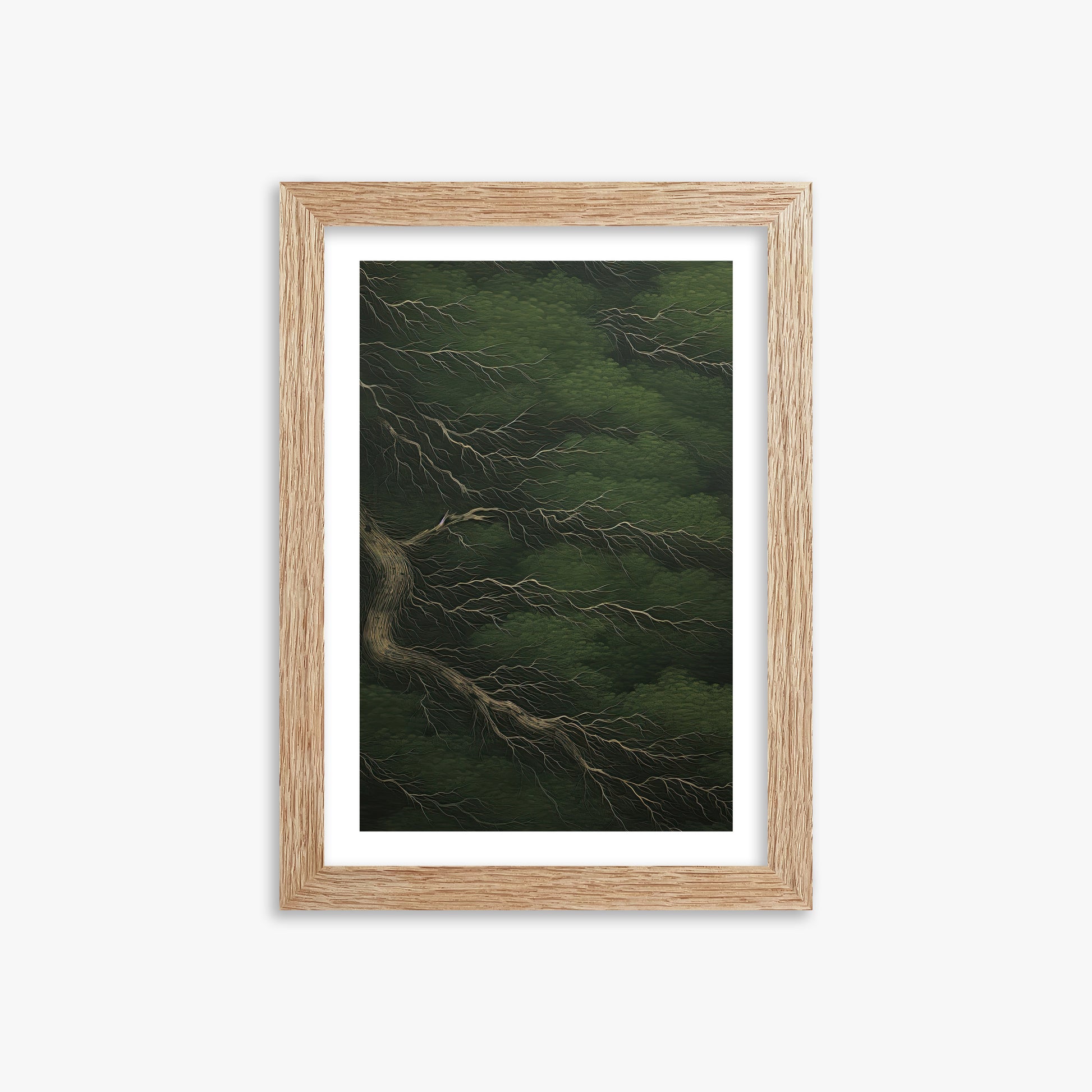 Emerald Canopy, 21x30cm Framed Poster With Raw Oak Frame