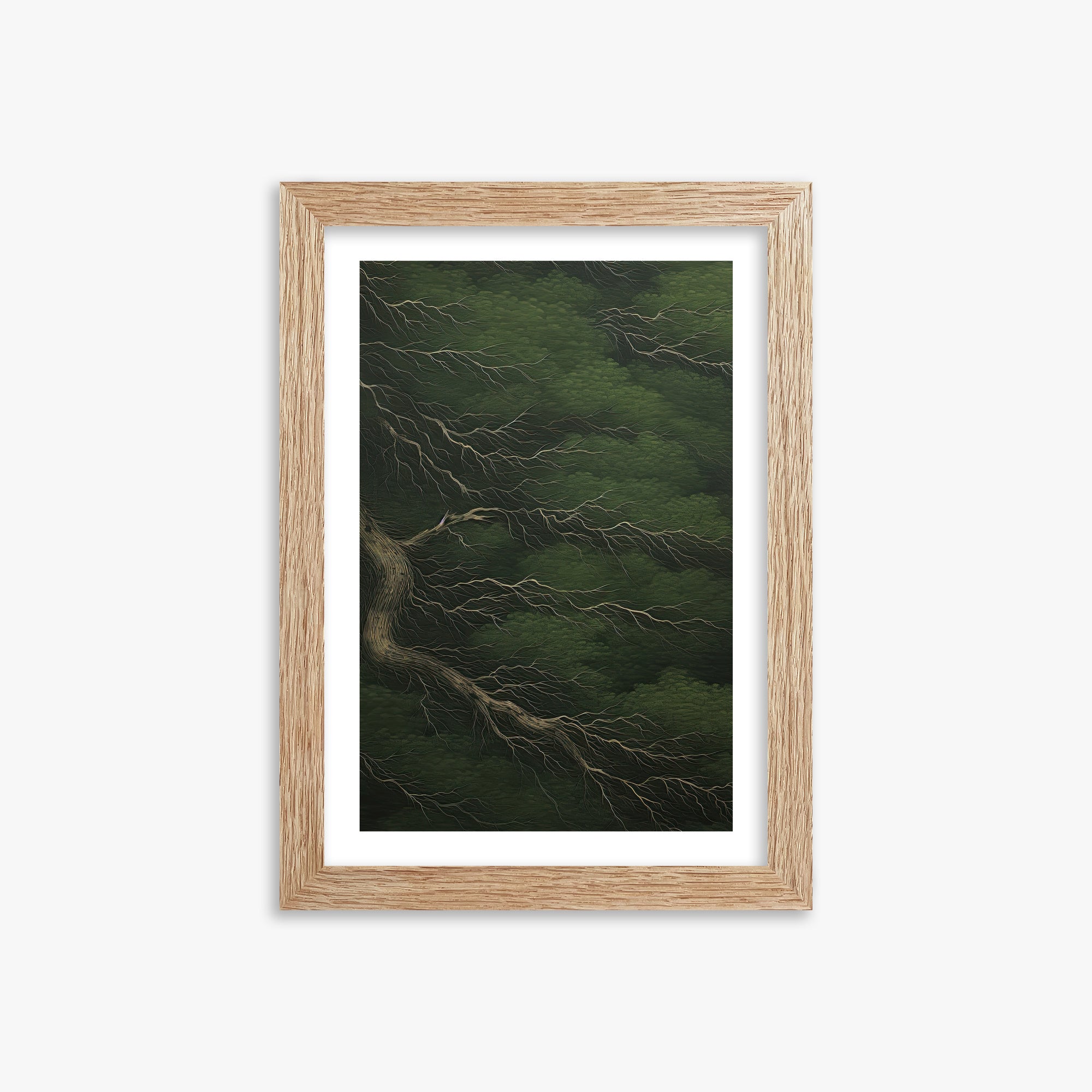 Emerald Canopy, 21x30cm Framed Poster With Raw Oak Frame
