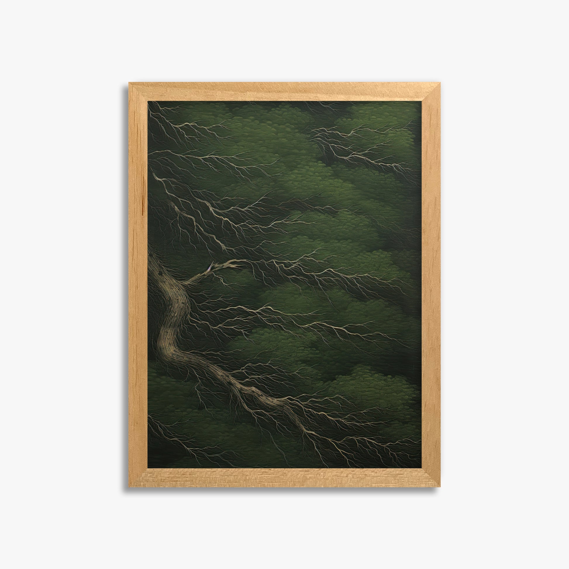 Emerald Canopy, 30x40cm Framed Poster With Oak Frame