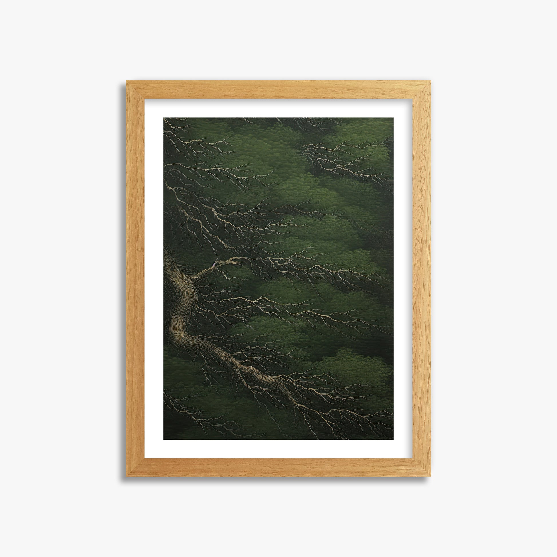 Emerald Canopy, 30x40cm Framed Poster With Oak Frame