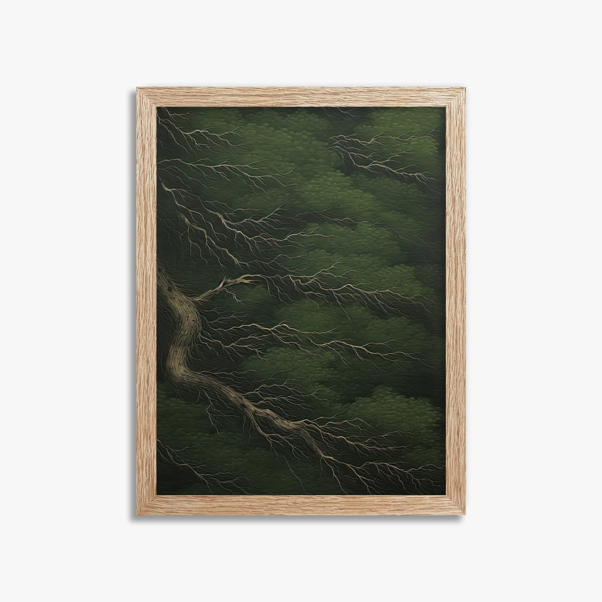 Emerald Canopy, 30x40cm Framed Poster With Raw Oak Frame