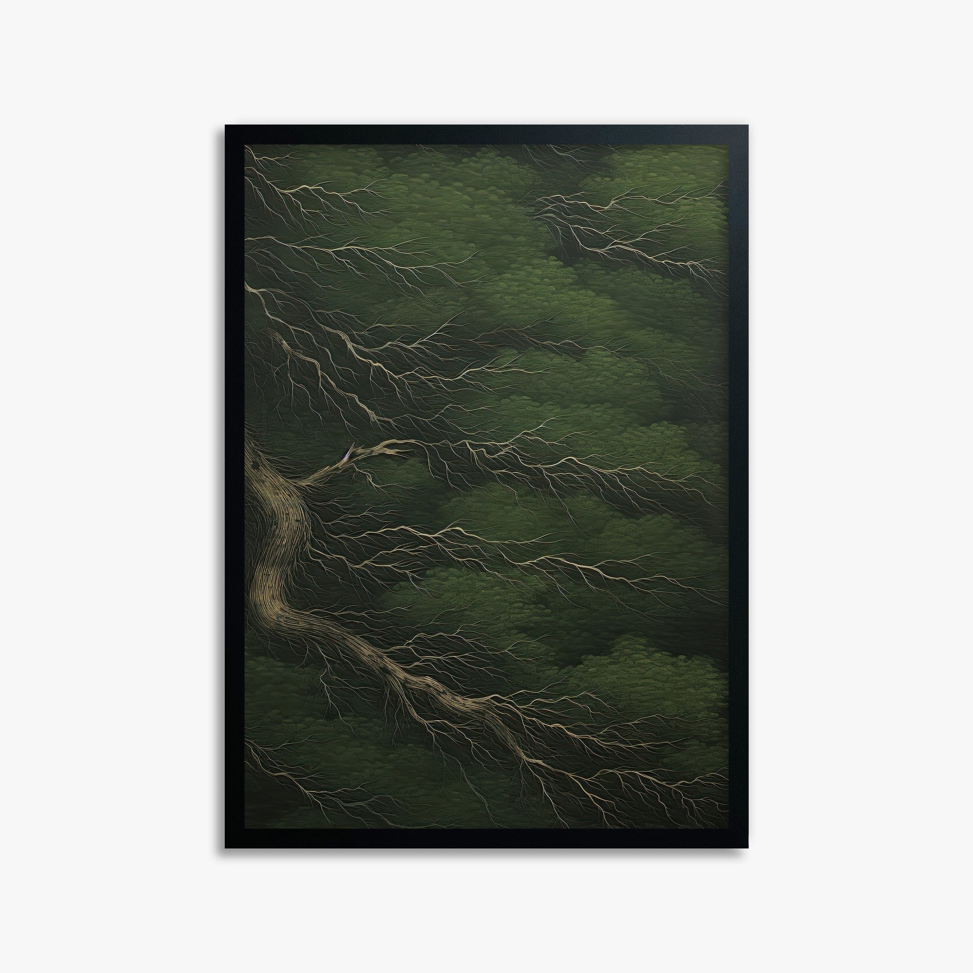 Emerald Canopy, 50x70cm Framed Poster With Black Frame