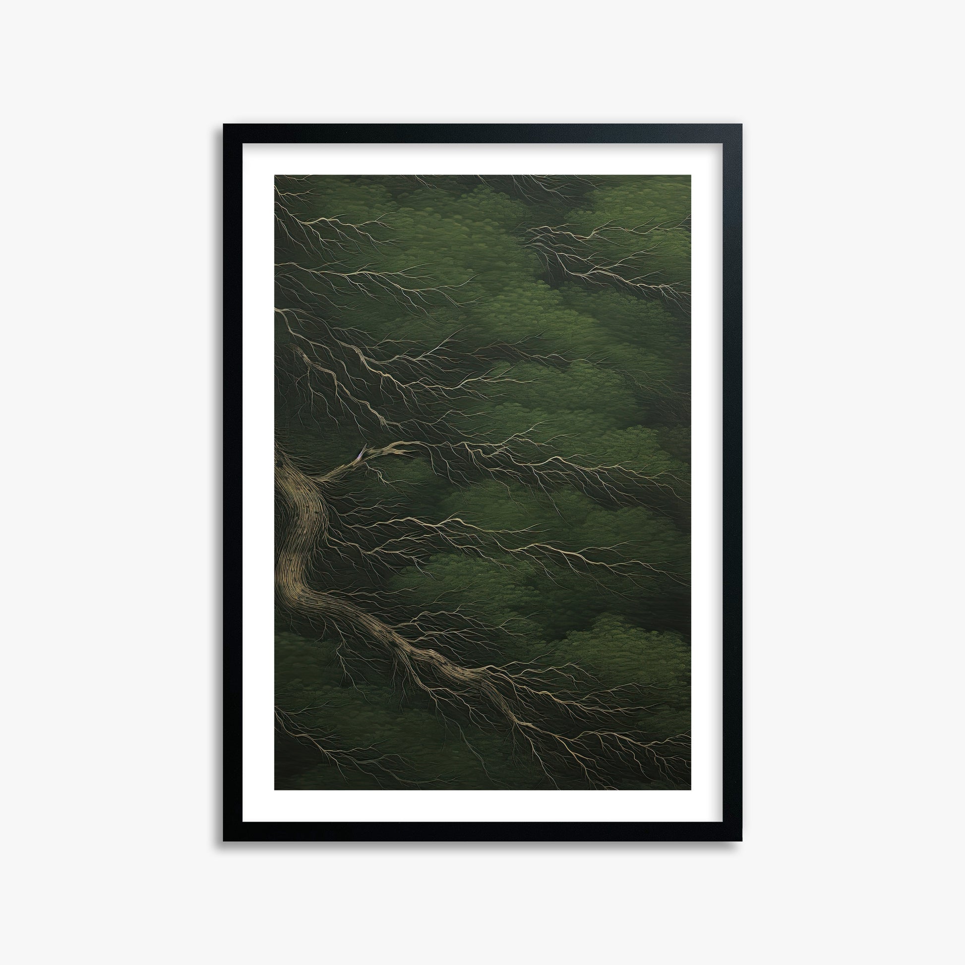 Emerald Canopy, 50x70cm Framed Poster With Black Frame