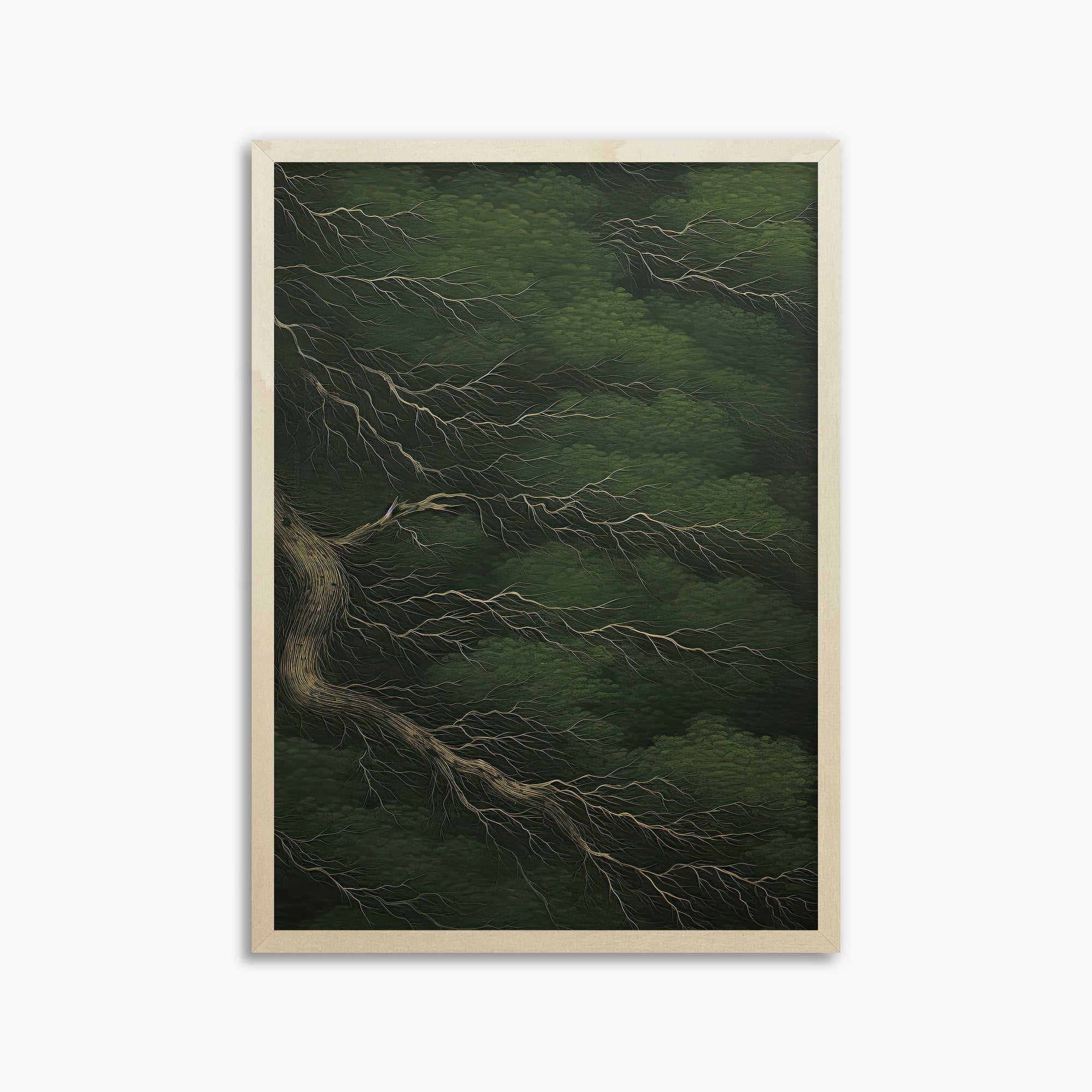 Emerald Canopy, 50x70cm Framed Poster With Lime Wood Frame