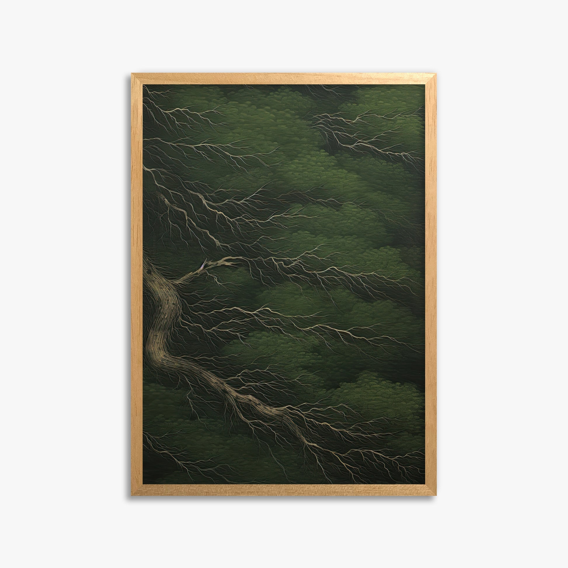 Emerald Canopy, 50x70cm Framed Poster With Oak Frame