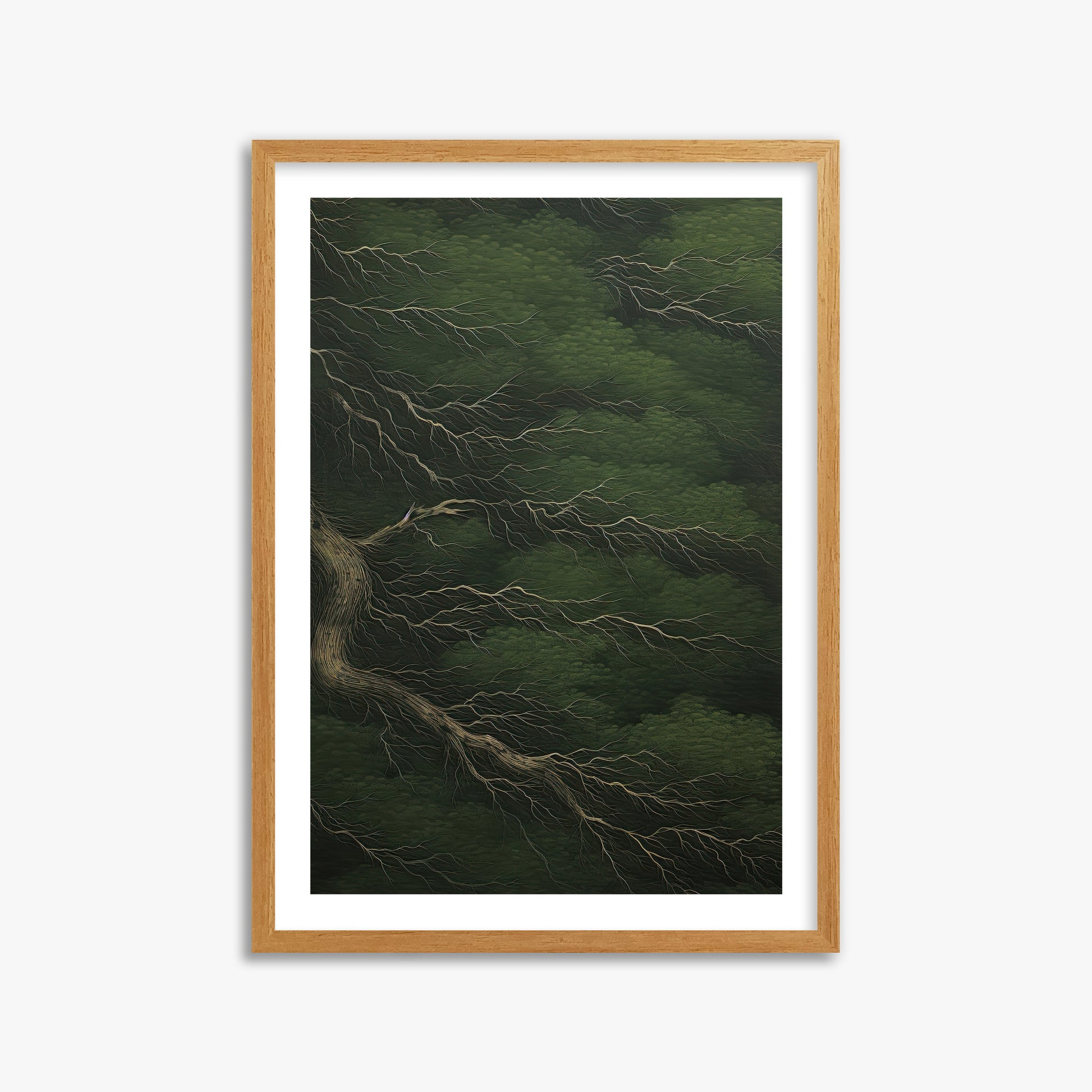 Emerald Canopy, 50x70cm Framed Poster With Oak Frame