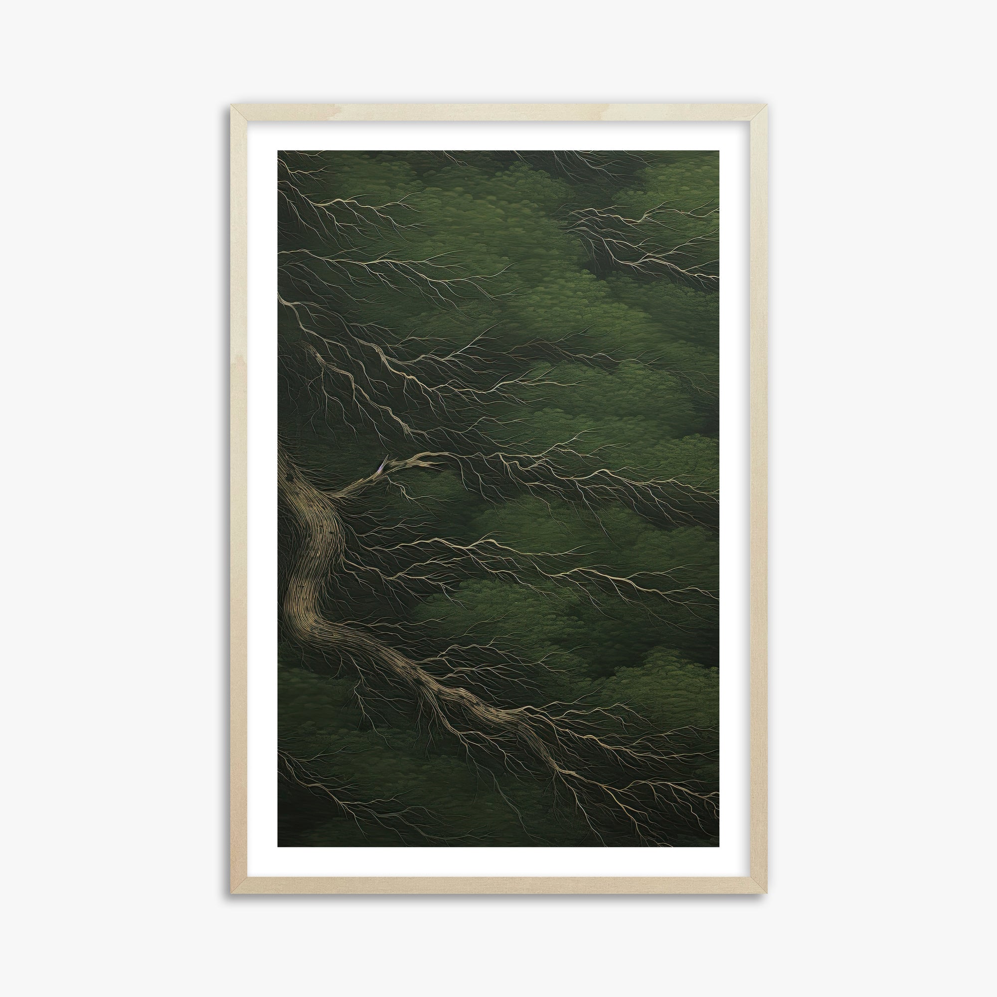 Emerald Canopy, 61x91cm Framed Poster With Lime Wood Frame