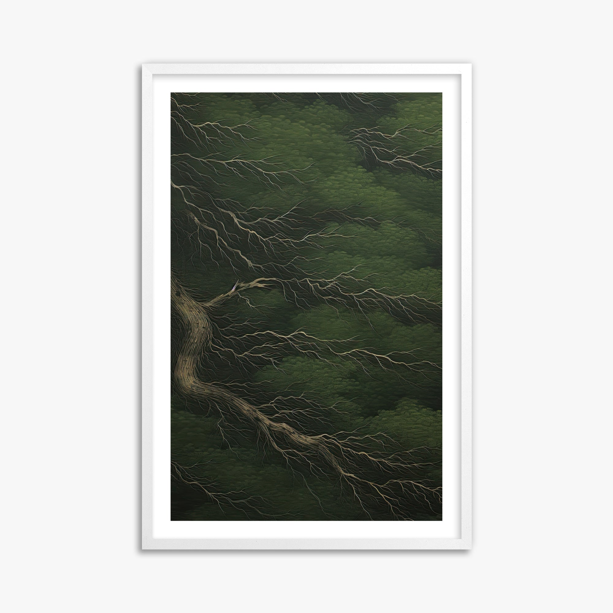 Emerald Canopy, 61x91cm Framed Poster With White Frame