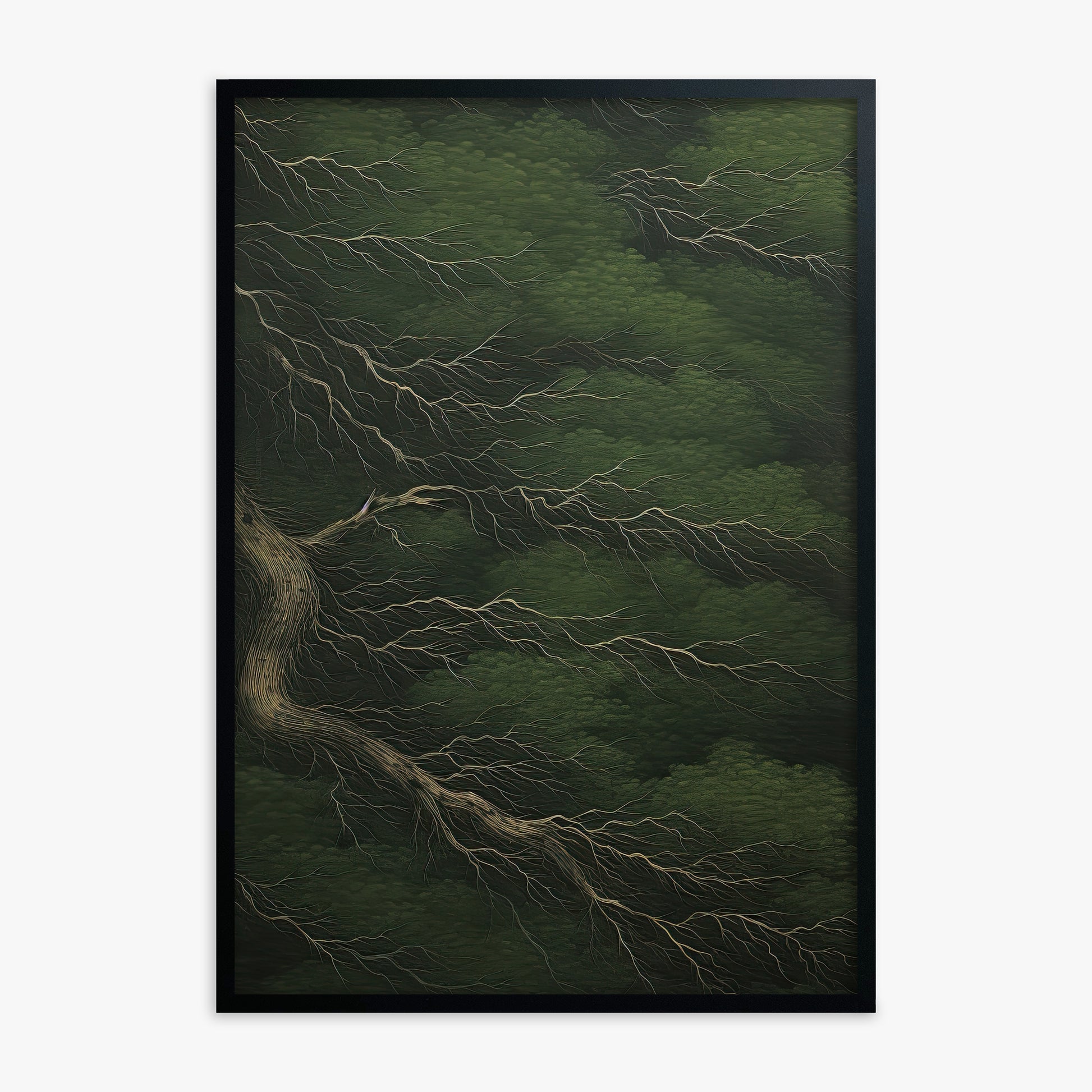 Emerald Canopy, Black Framed Poster With Black Frame
