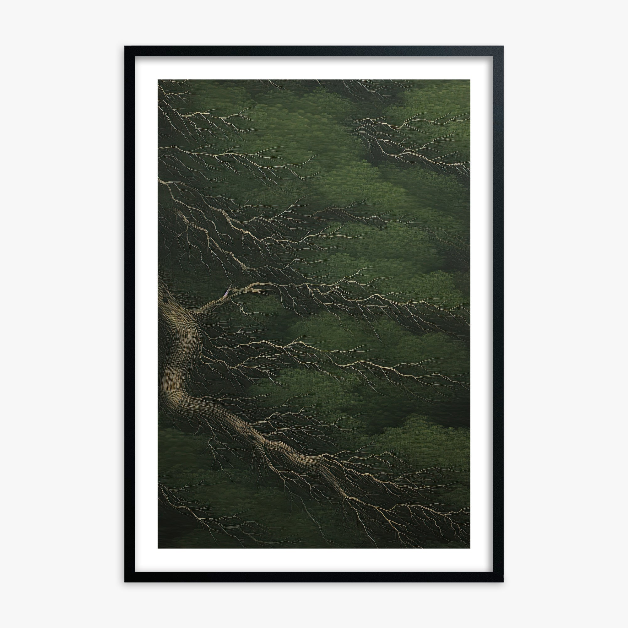 Emerald Canopy, 70x100cm Framed Poster With Black Frame