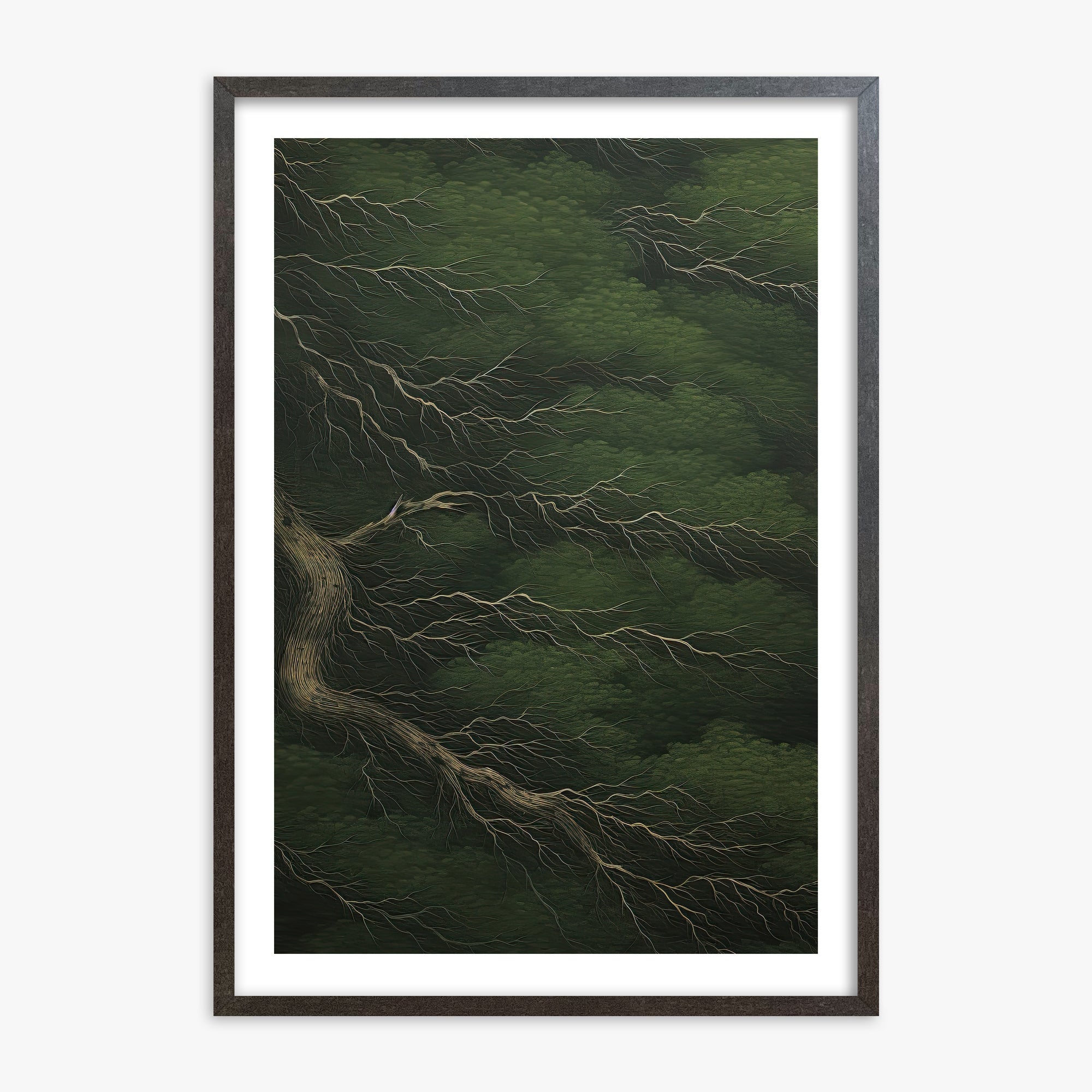 Emerald Canopy, 70x100cm Framed Poster With Espresso Frame