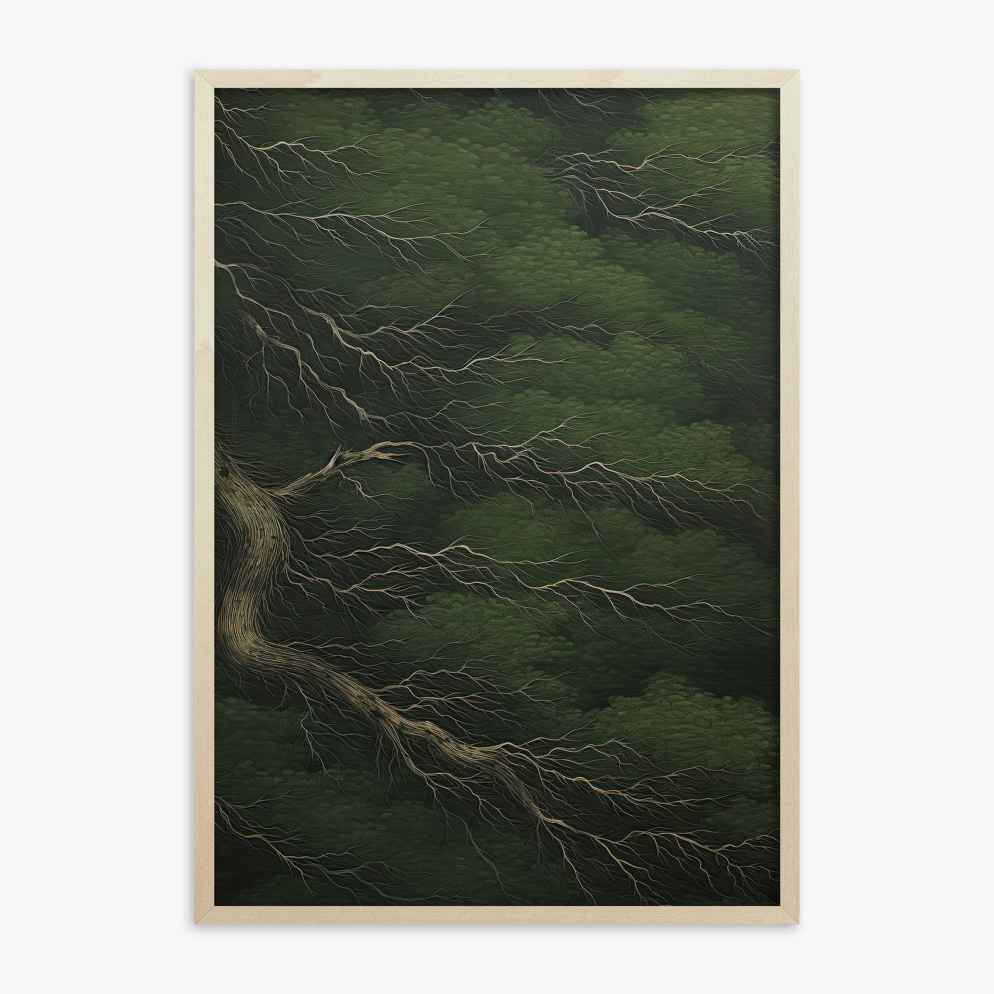 Emerald Canopy, 70x100cm Framed Poster With Lime Wood Frame