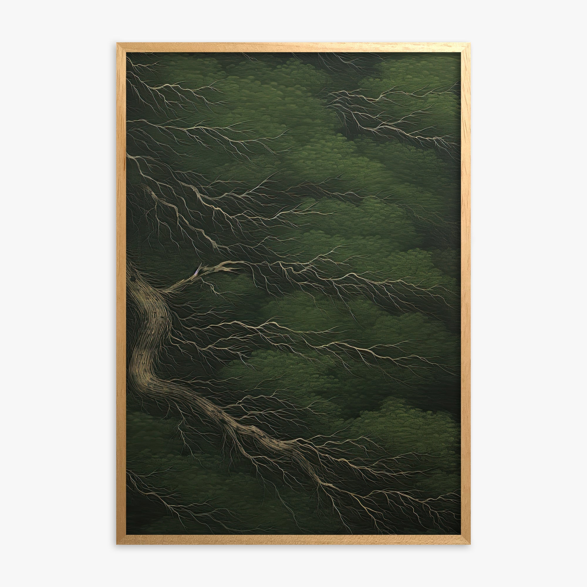 Emerald Canopy, Oak Framed Poster With Oak Frame
