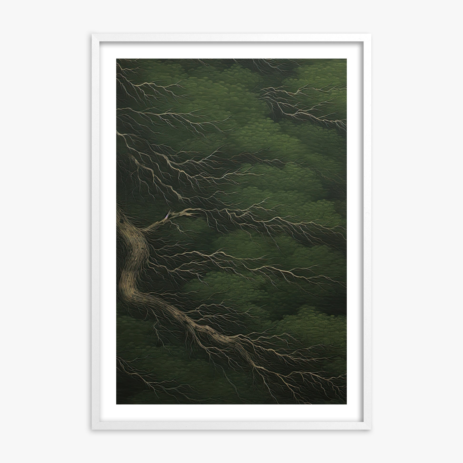 Emerald Canopy, 70x100cm Framed Poster With White Frame