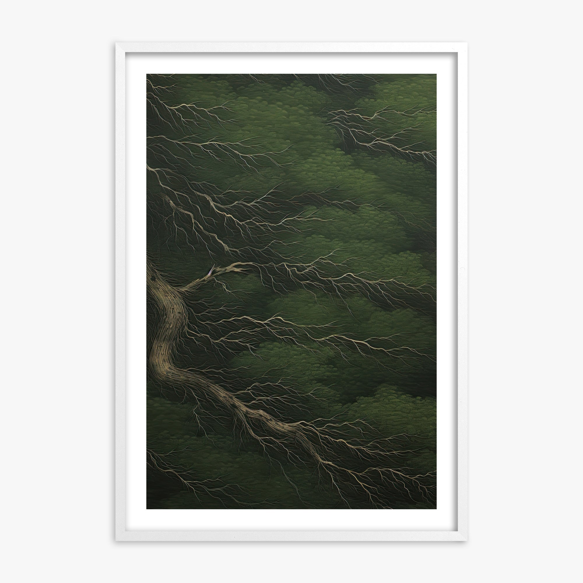 Emerald Canopy, 70x100cm Framed Poster With White Frame