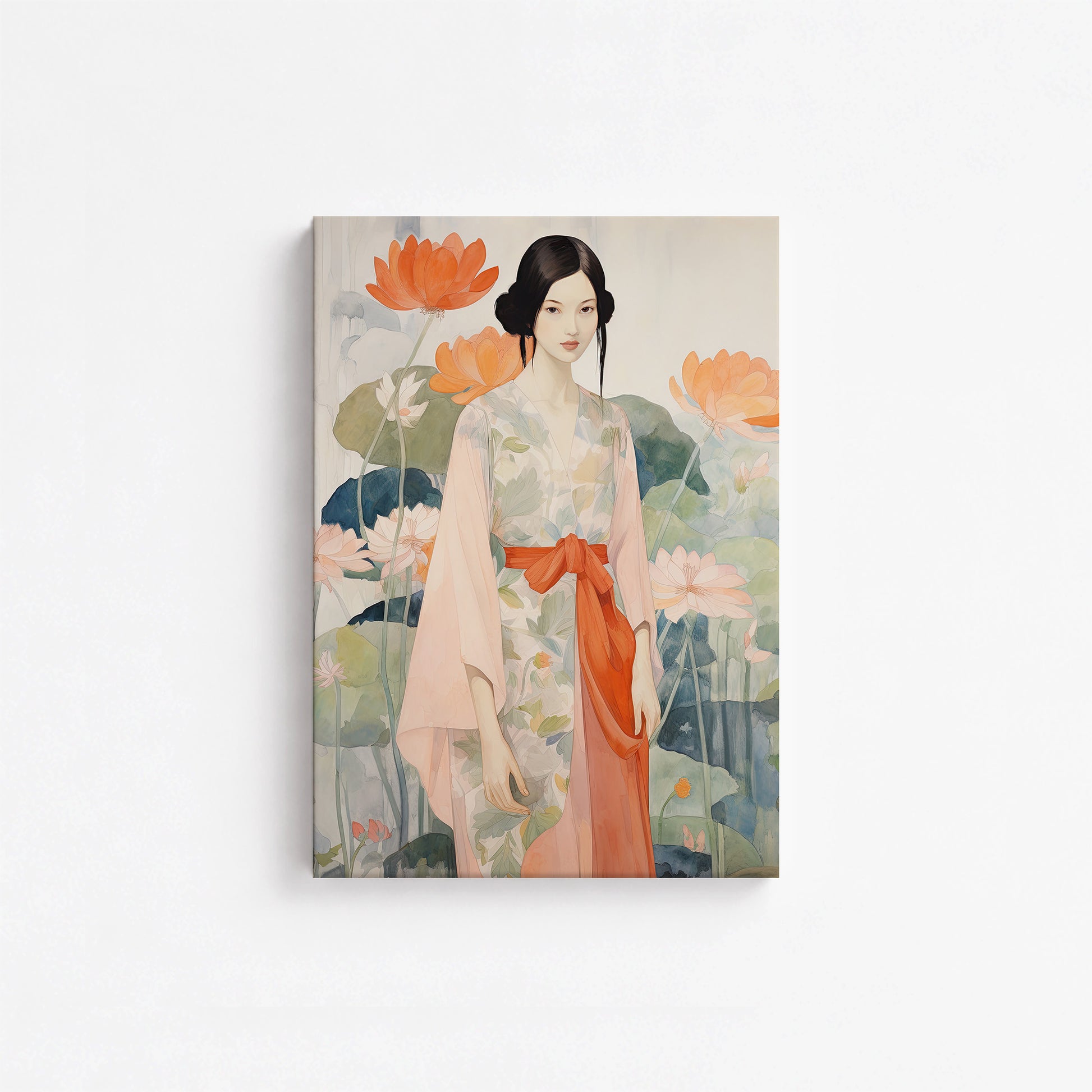 Lotus Garden Maiden, 21x30cm Satin Canvas Poster