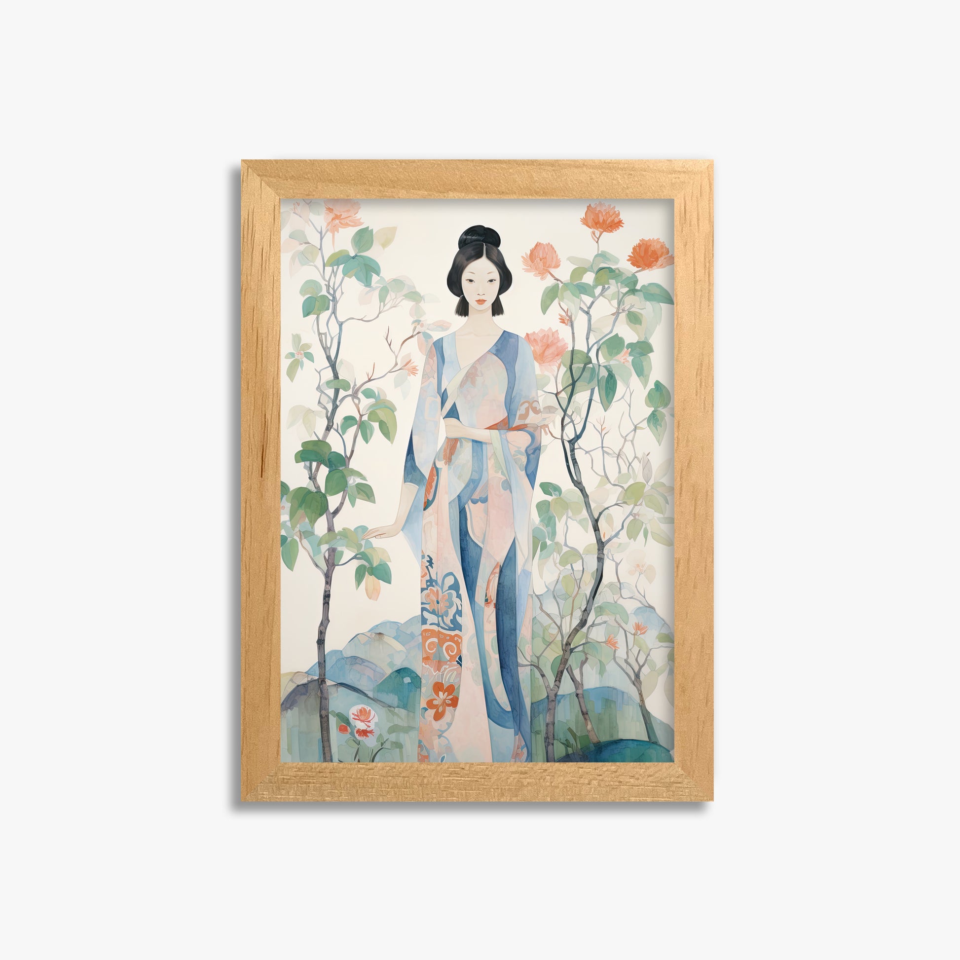 Blossom Garden Serenity, 21x30cm Framed Poster With Oak Frame