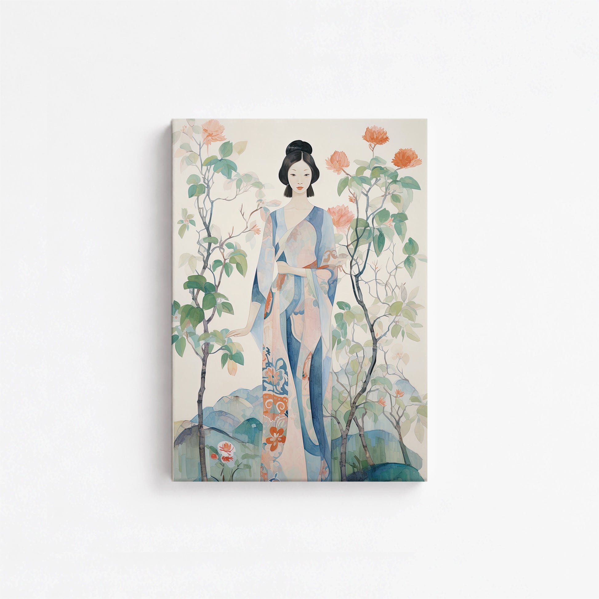 Blossom Garden Serenity, 21x30cm Satin Canvas Poster