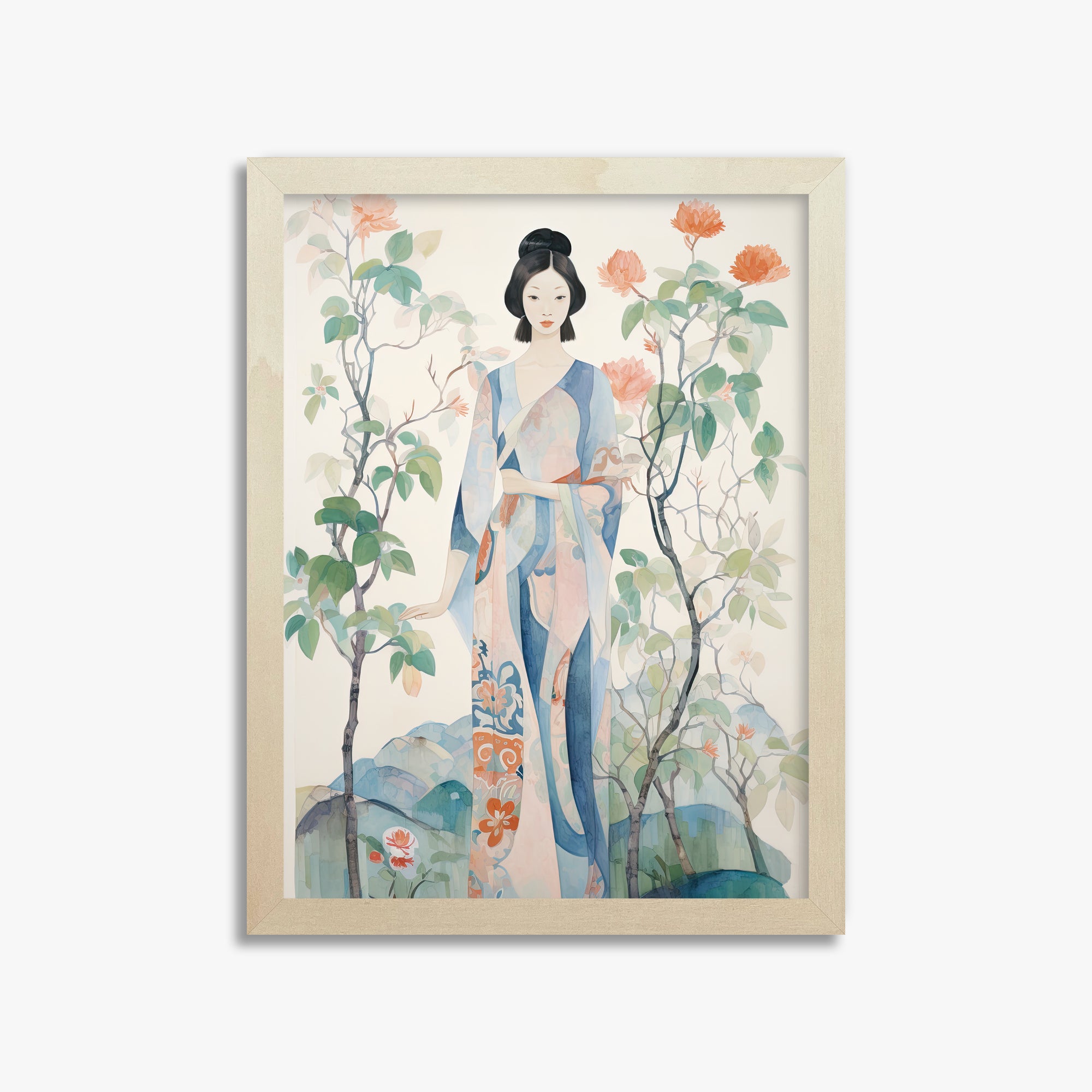 Blossom Garden Serenity, 30x40cm Framed Poster With Lime Wood Frame