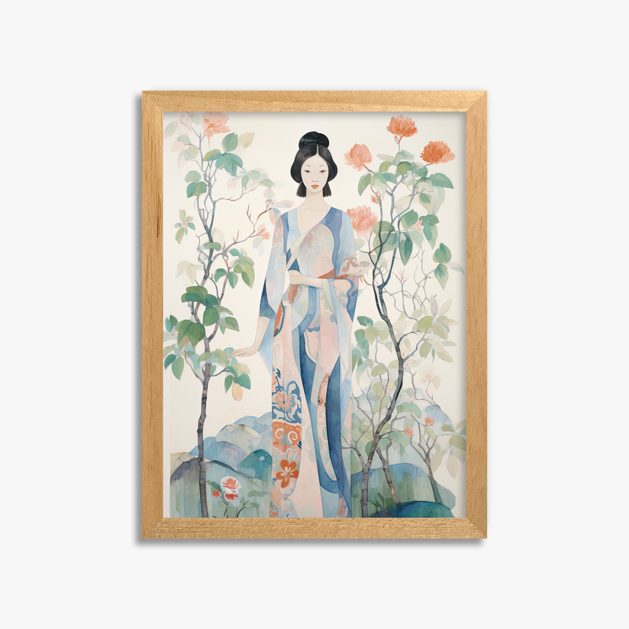 Blossom Garden Serenity, 30x40cm Framed Poster With Oak Frame