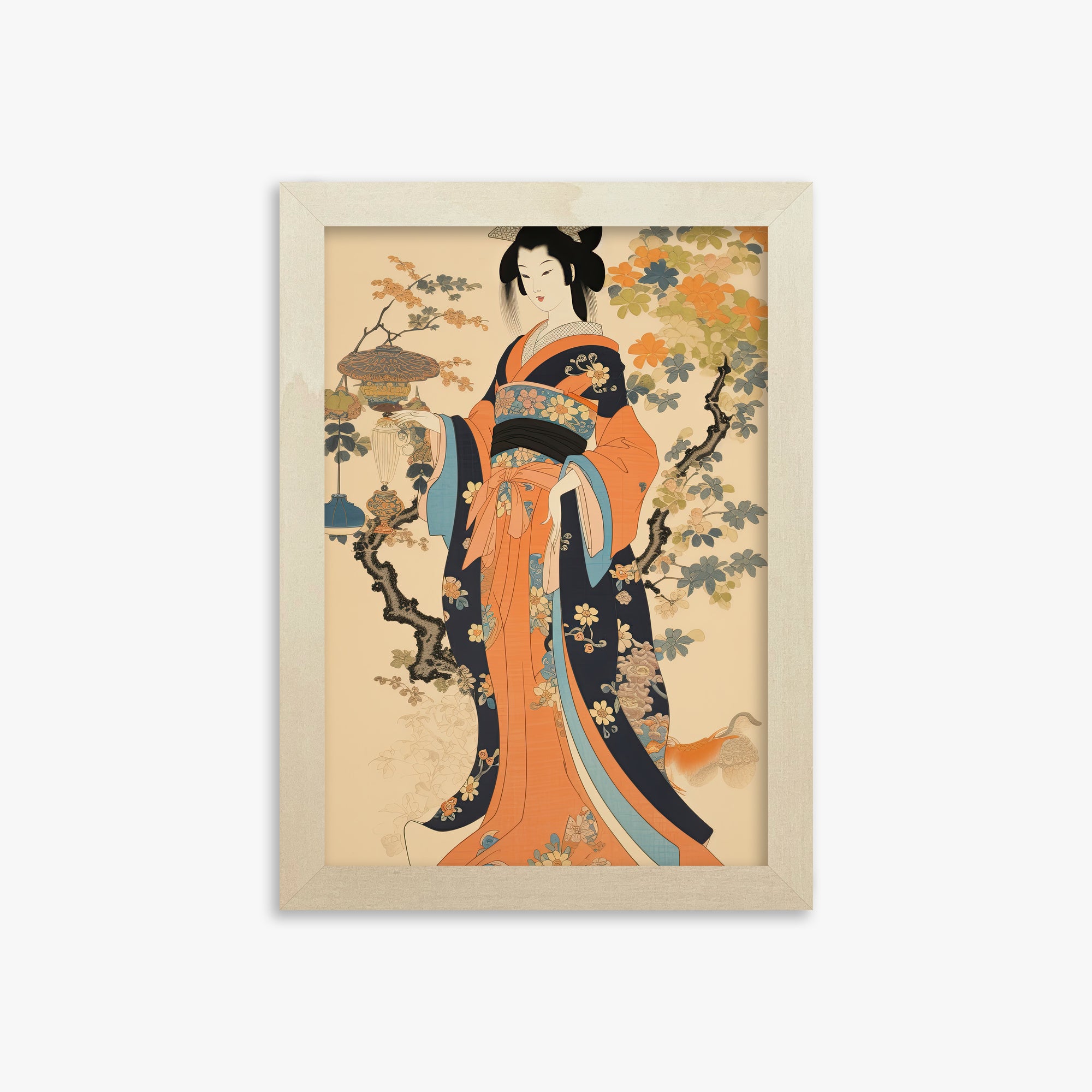 Blossom Garden Elegance, 21x30cm Framed Art Reproduction With Lime Wood Frame