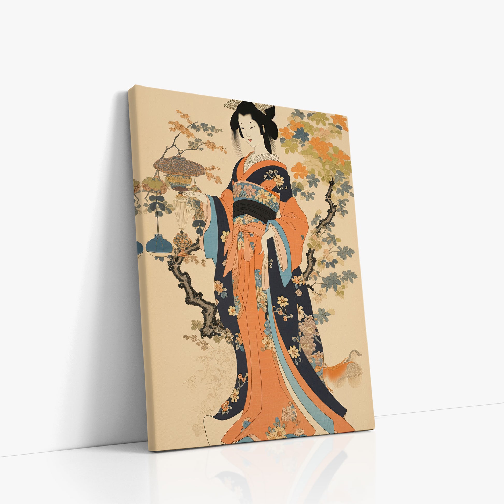 Blossom Garden Elegance, 50x70cm Satin Canvas Art Reproduction Left Angle